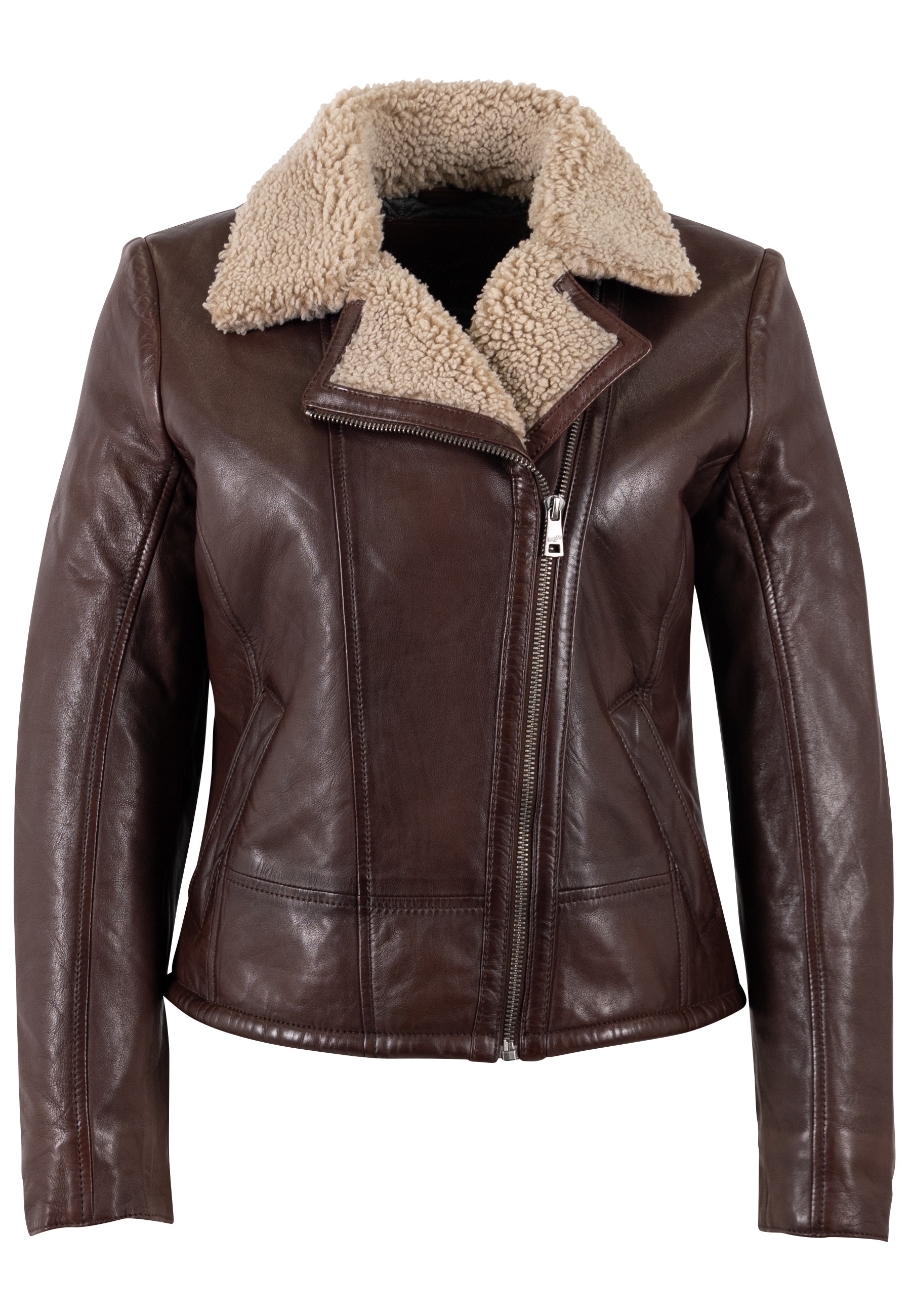Mauritius Lederjacke »MWElira« mit Teddyfellkragen