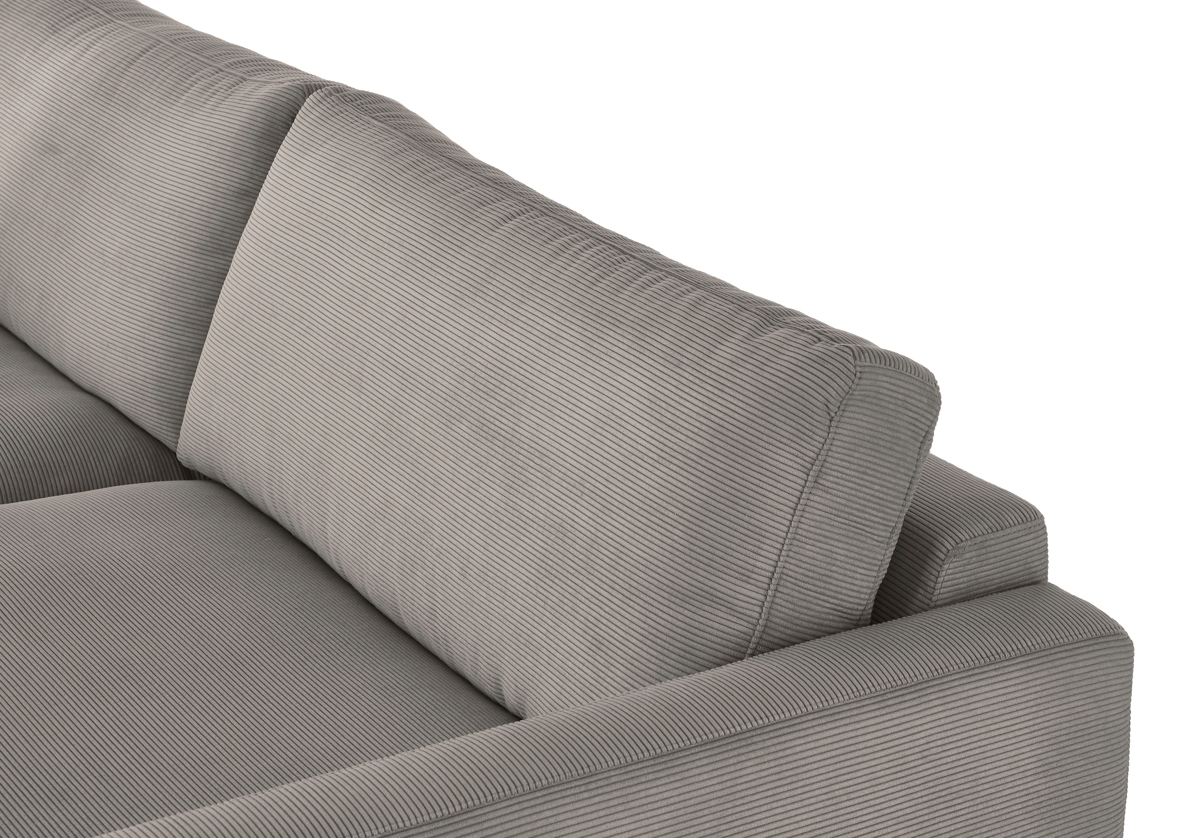 INOSIGN Ecksofa »Downtown, B/T/H: 272/190/84 cm L-Form«, weicher Sitzkomfort auch in Cord und Bouclé, incl. Zierkissen