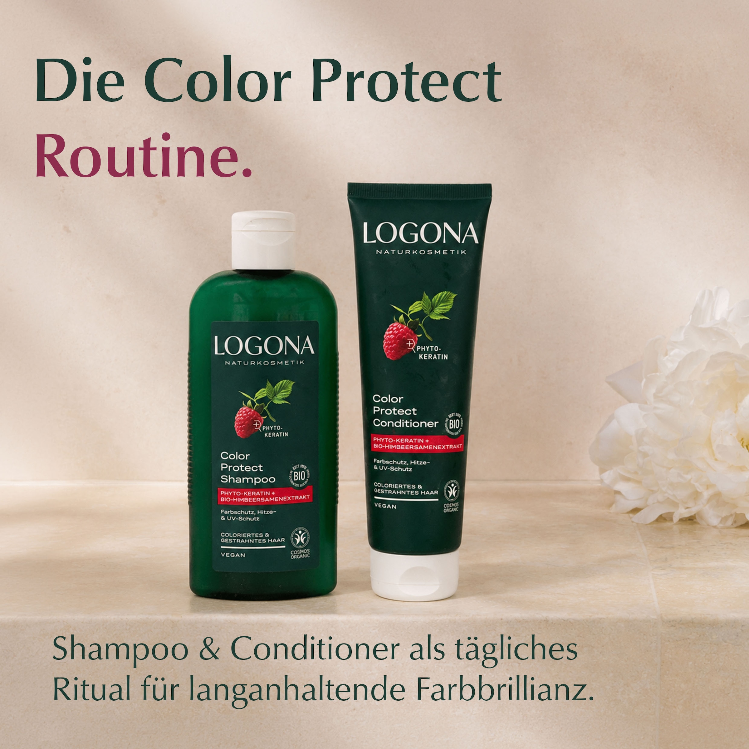 LOGONA Haarspülung »COLOR PROTECT CONDITIONER« für coloriertes und strapaziertes Haar, Leave-in-Formel ohne Ausspülen