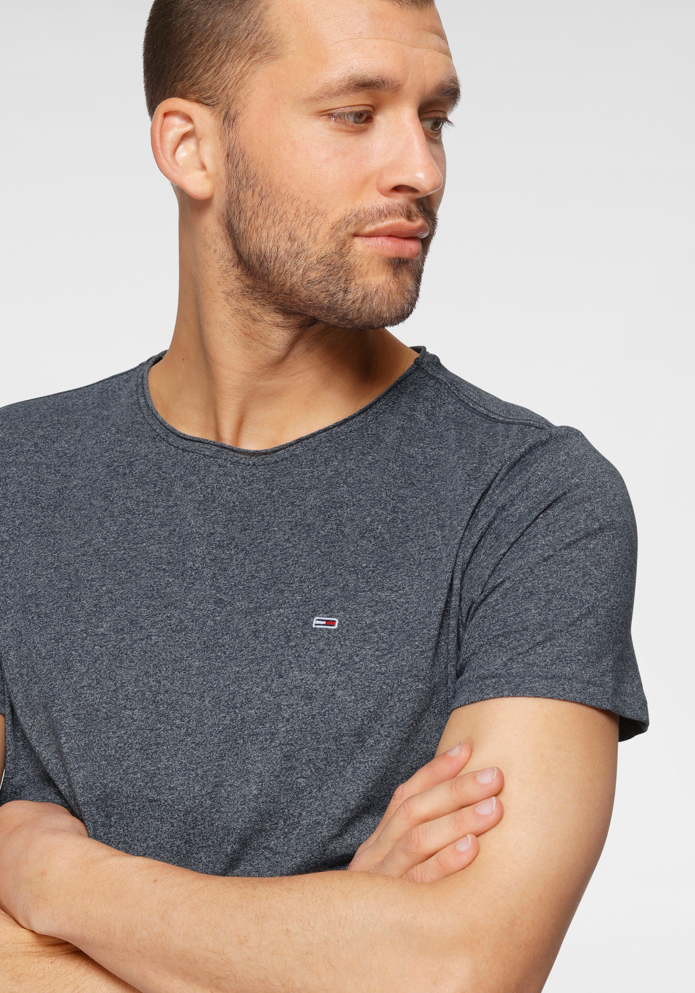 Tommy Jeans T-shirt à Manches Courtes Slim Jaspe Twilight Navy S Homme 4