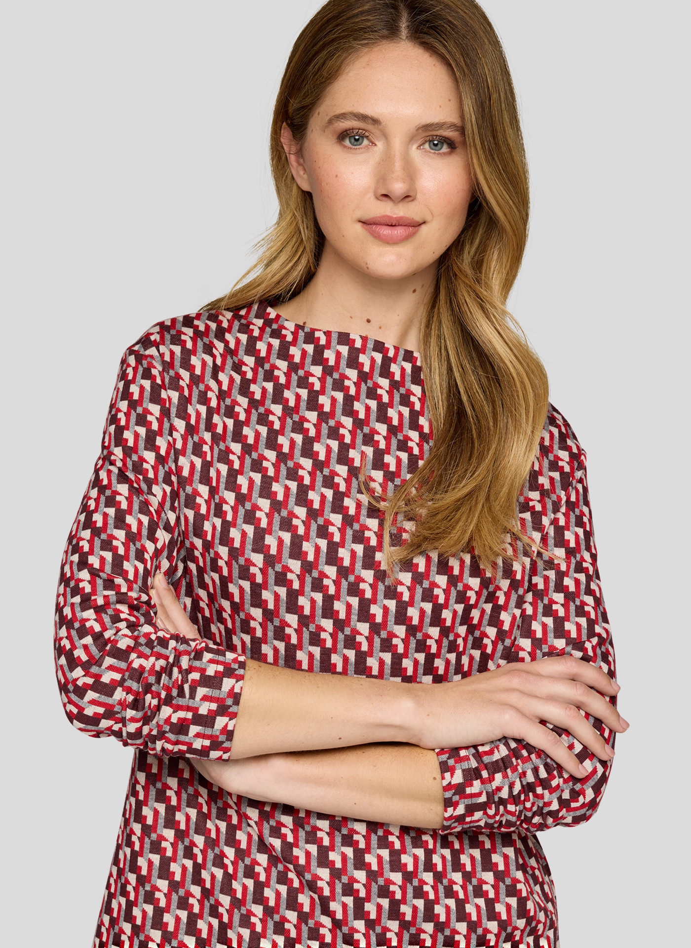 Rabe Langarmshirt mit grafischem Muster