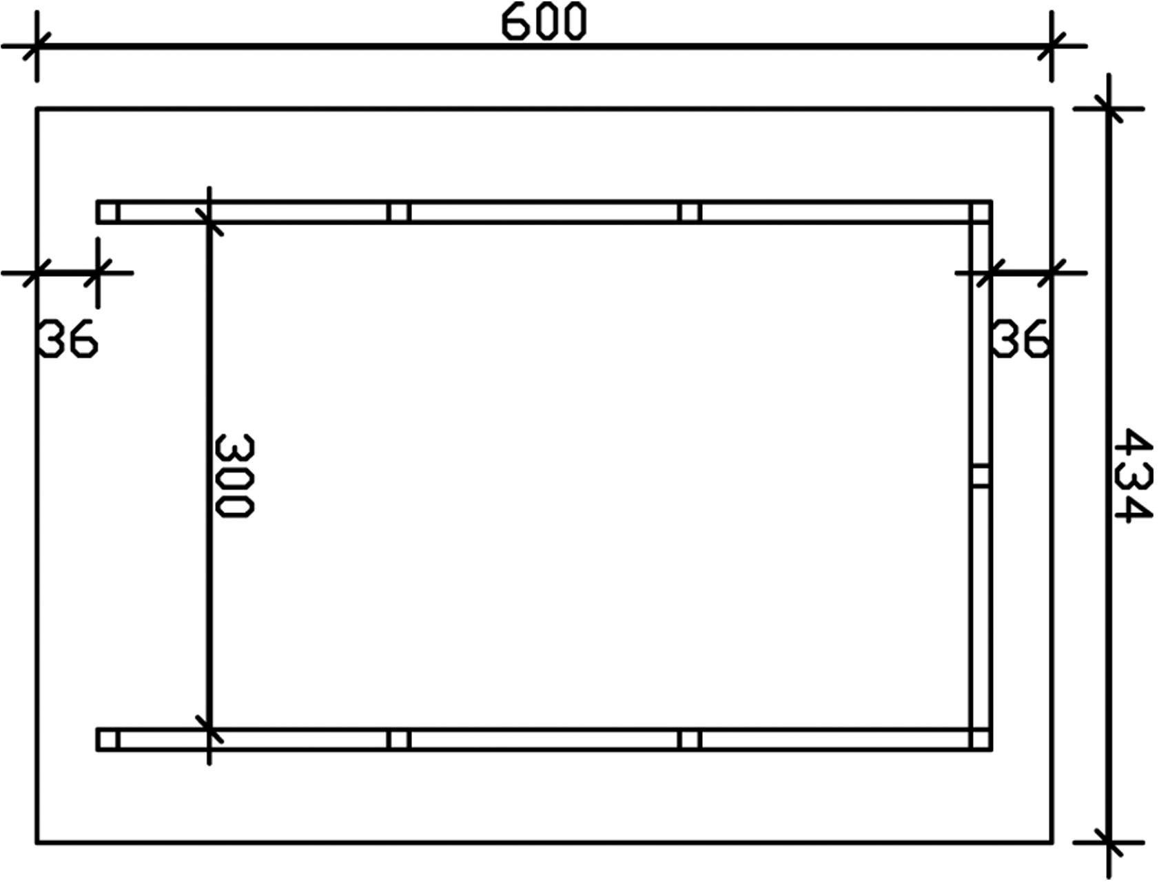 Skanholz Einzelcarport »Schwarzwald«, KVH-Fichte, 300 cm, Nussbaum, mit Rückwand, mit Dachschalung