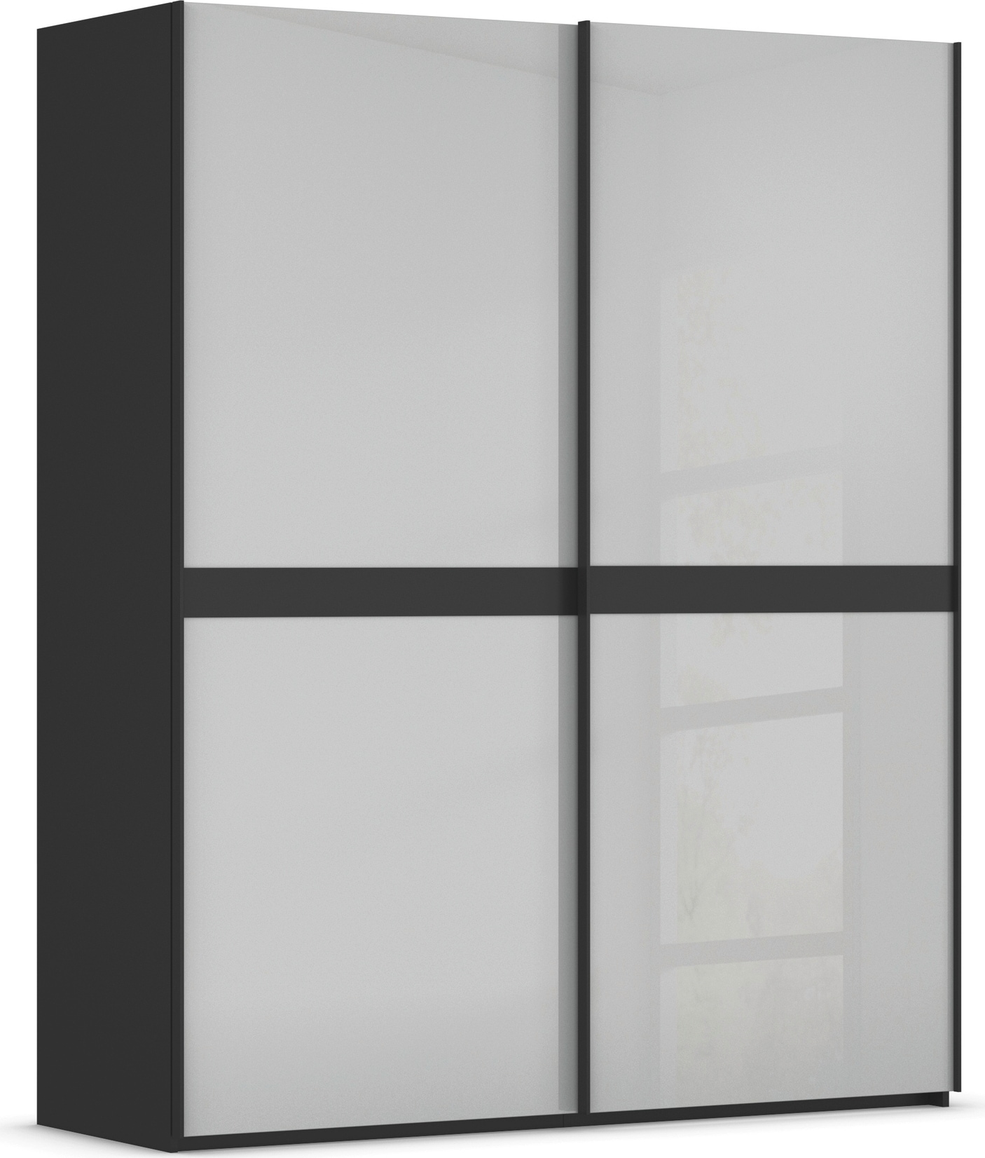 rauch "Kleiderschrank Schrank Garderobe Schlafzimmerschrank SCALE-LINE" edle Optik mit Bauchbinde in Korpusfarbe mit Glasfront MADE IN GERMANY