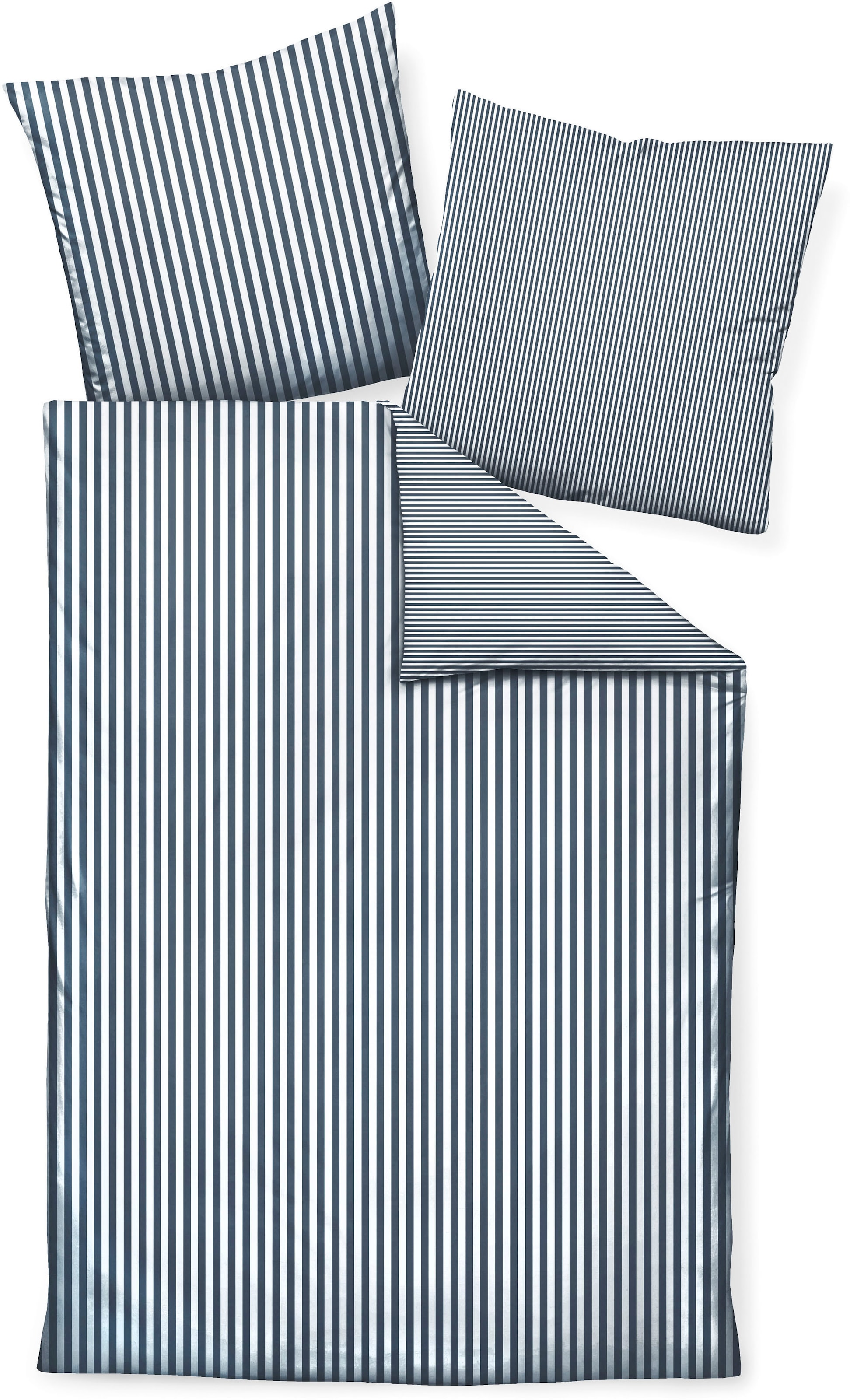 Janine Kissenbezug »modernclassic 3912, Mako-Satin 100% Baumwolle«, (1 St.), mit Reißverschluss, Kissenhülle in Gr. 40x80 oder 80x80 cm