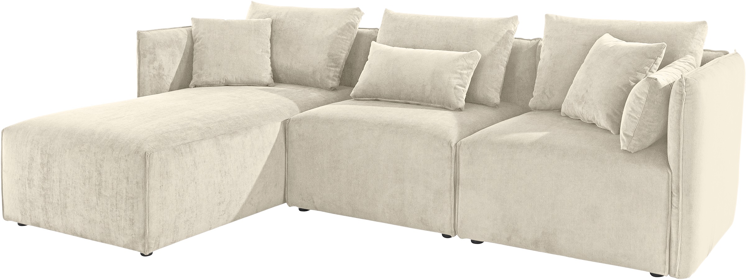 Ecksofa OTTO HOME "Nöre L-Form", beige, B:262cm H:74cm T:172cm, 92% Polyester, 8% Polyamid, Sofas, Ecksofa, 3 Teile, in vielen Bezugsqualitäten und Farben. Modulteile s. "Nöre" 2