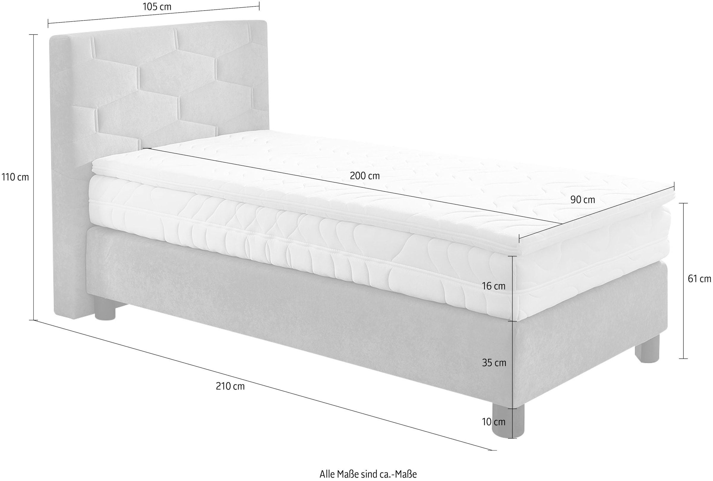 Westfalia Schlafkomfort Boxspringbett, wahlweise mit Topper