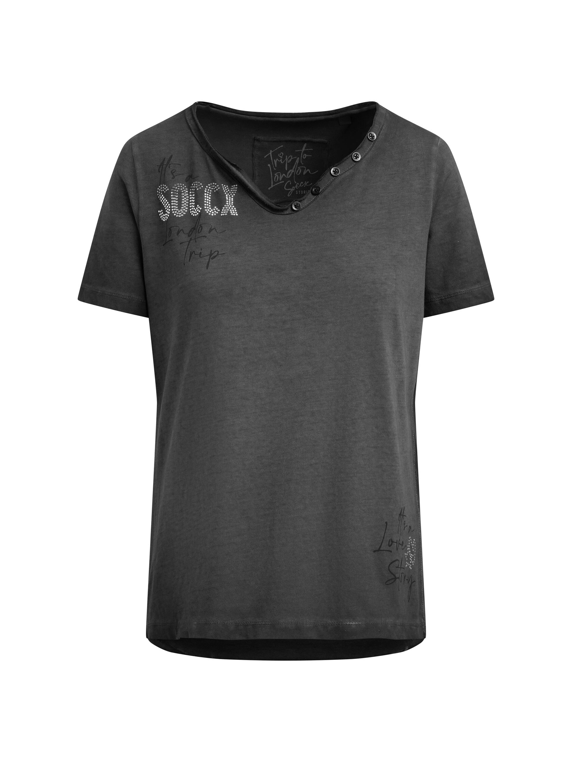 SOCCX V-Shirt mit längerer Rückenpartie
