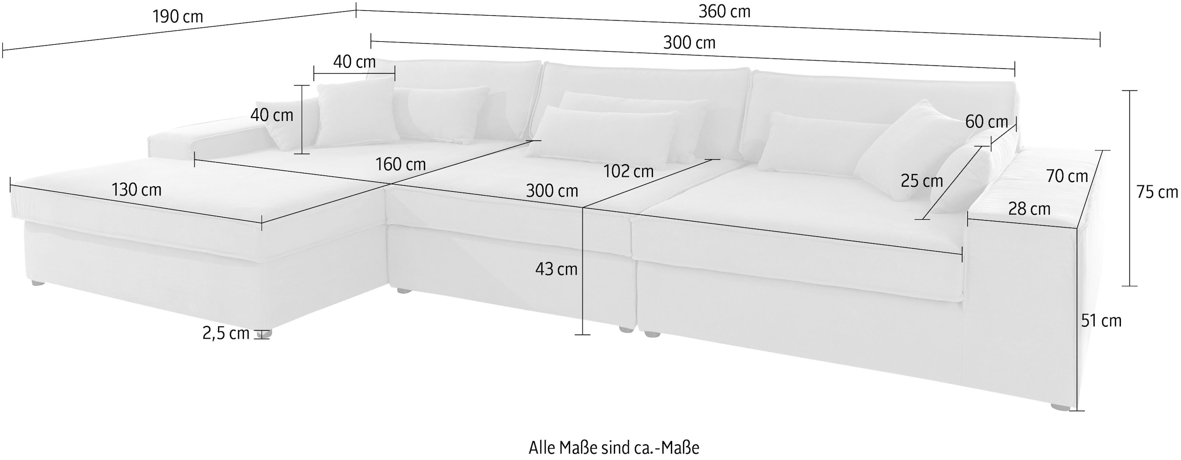 OTTO home Ecksofa »Enid L-Form« 3 Teile, bestehend aus Modulen, in vielen Bezügen, auch in Breitcord