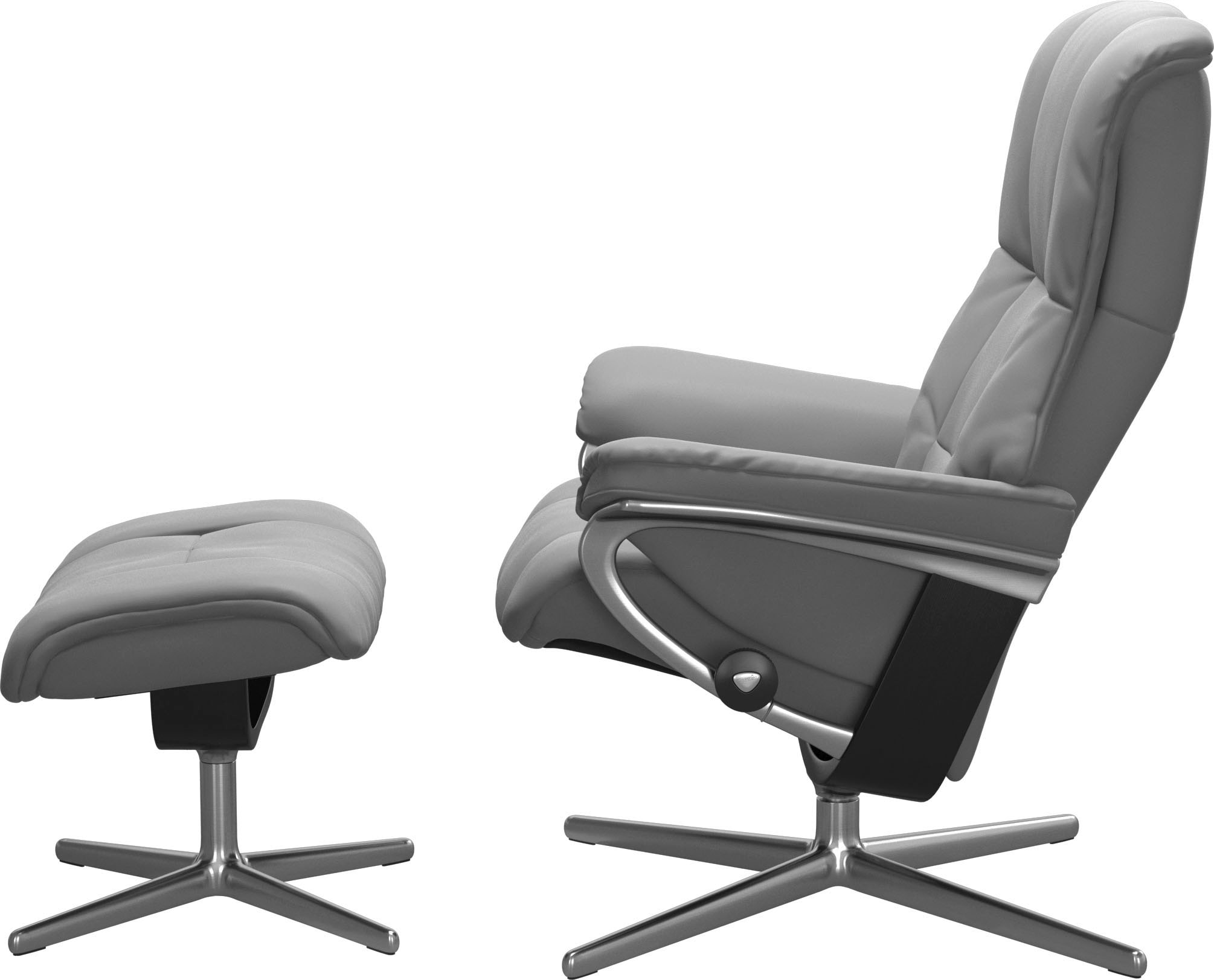 Stressless® Relaxsessel »Mayfair« Set, Relaxsessel mit Hocker,  mit Hocker, mit Cross Base, Größe S, M & L, Holzakzent Schwarz