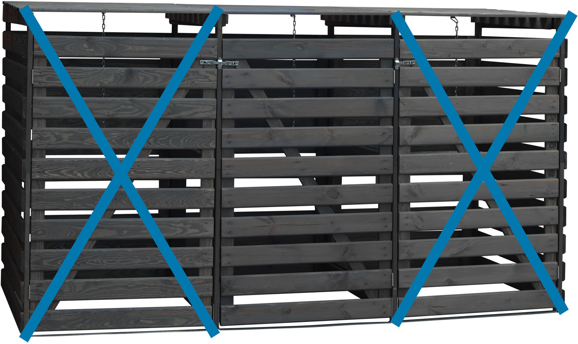 promadino Mülltonnenbox »Vario V Erweiterung« besonders robust aus zertifiziertem Kiefernholz gefertigt