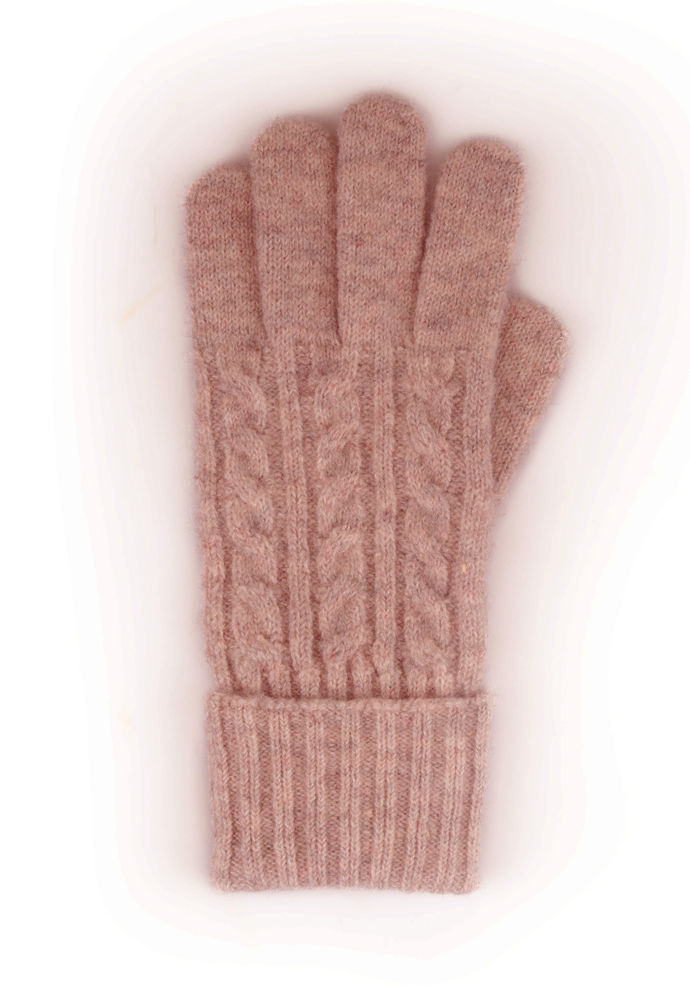 Capelli New York Strickhandschuhe 1 Paar,  mit Zopfstrickmuster, Feinstrick, breiter Umschlag, wärmend