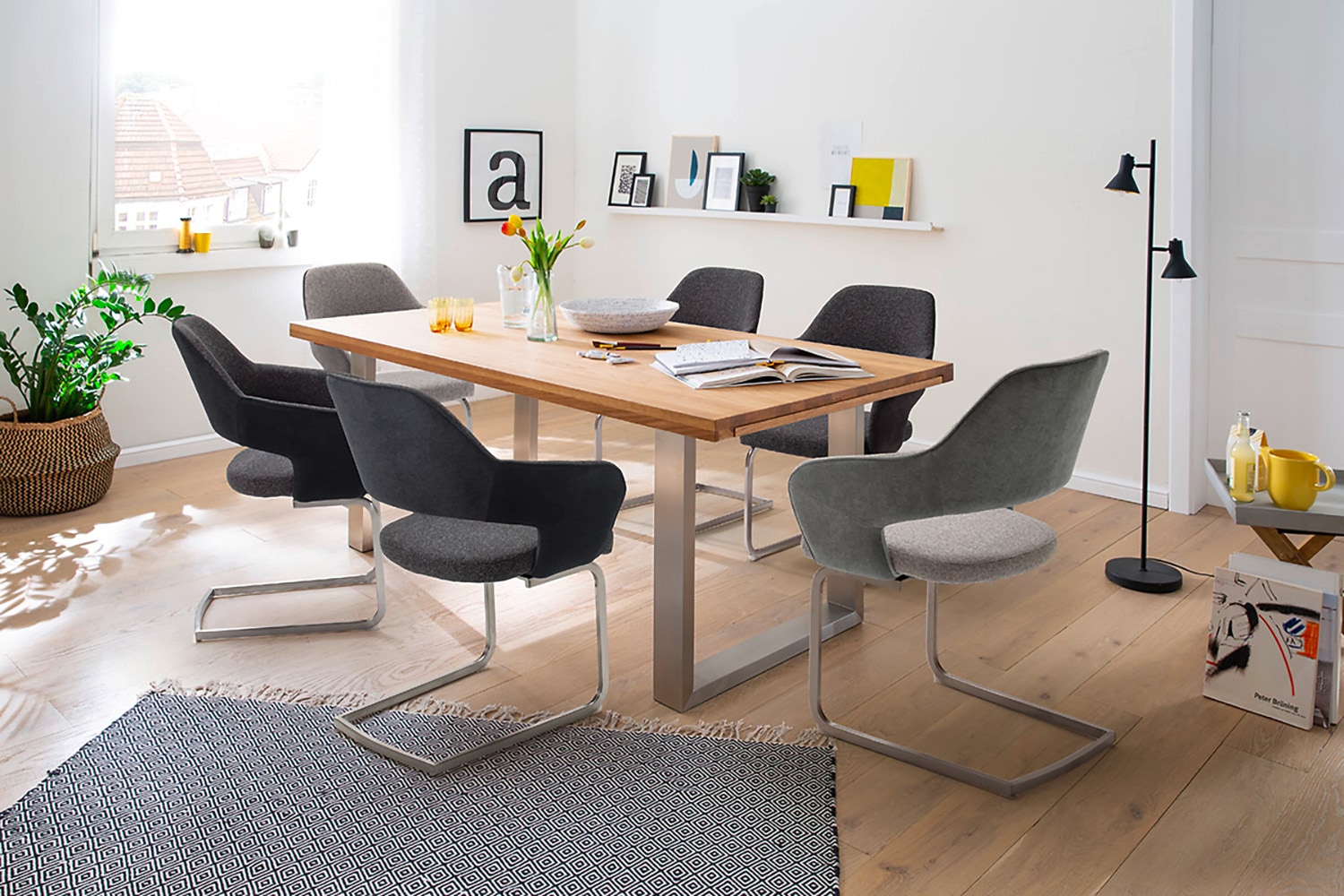 MCA furniture Kulissen-Esstisch »Dayton Esstisch Kufentisch«, Synchronauszug,ausziehbar,eiche,massiv,extra lang,XXL,belastbar 50 kg