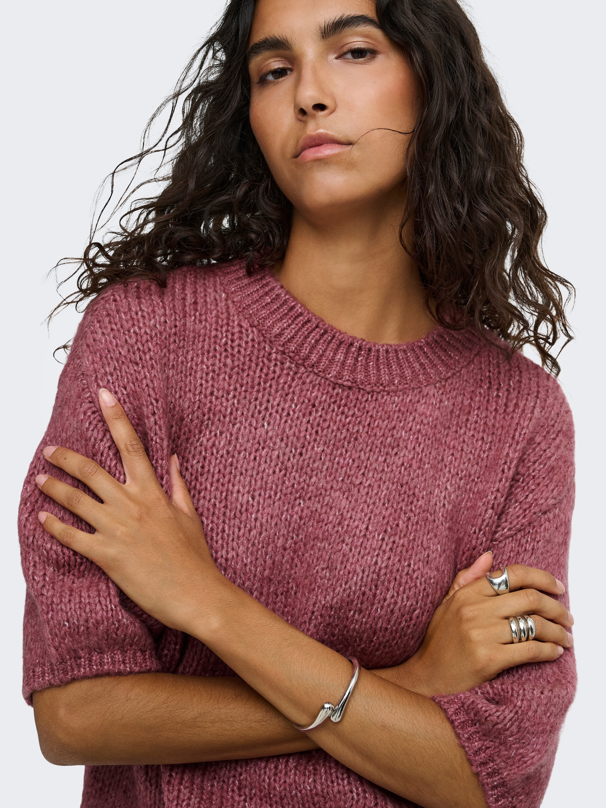 JDY Strickpullover »JDYDICTE S/S PULL O-NECK KNT NOOS« Kunstfaser, knit fit