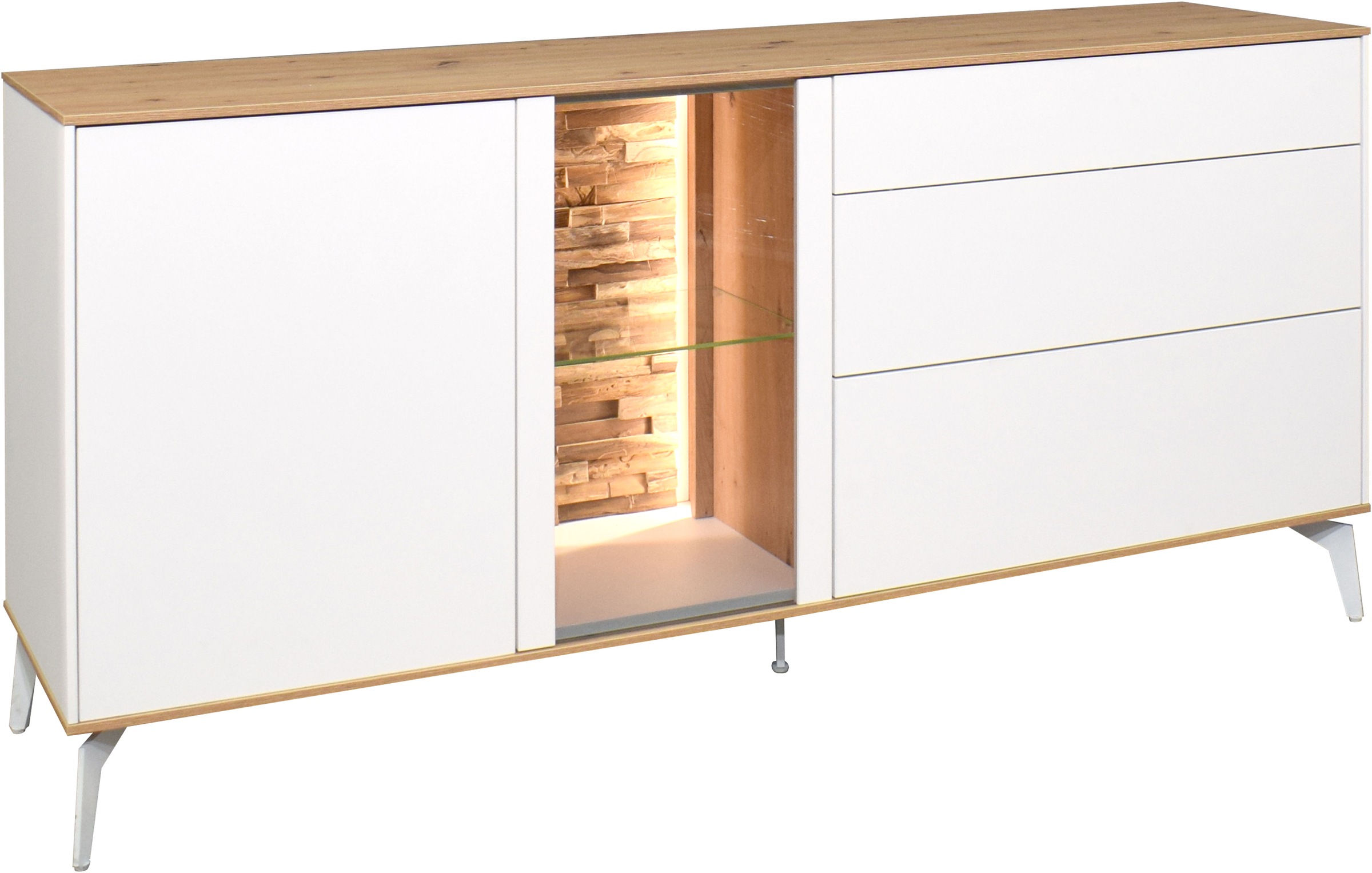 Mäusbacher Lowboard Faro Lowboard B 169 cm, inkl.Beleuchtung, Push to open, günstig online kaufen