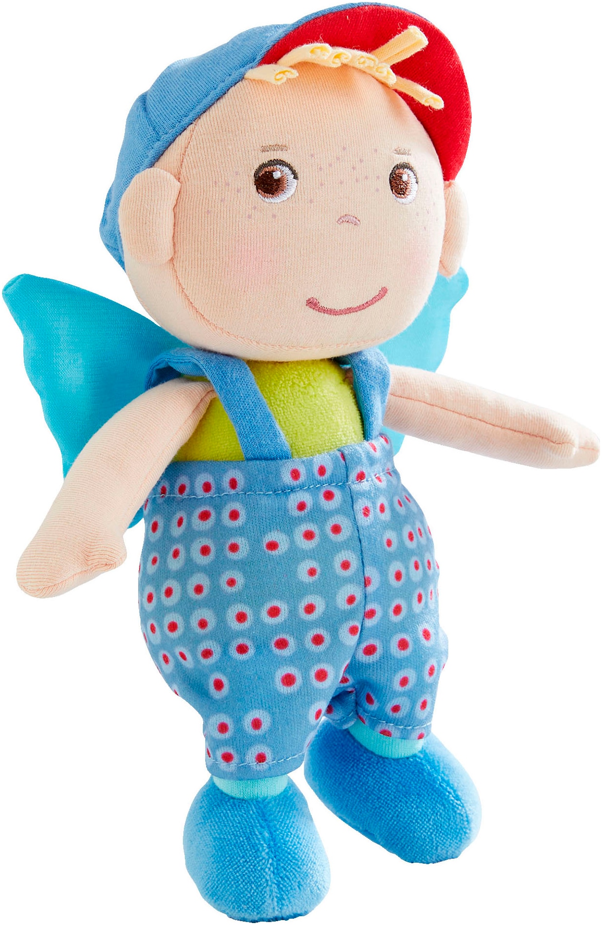 HABA Kinder Stoffpuppe "Schutzengel Frido", blau, Baumwolle, Polyester, Puppen