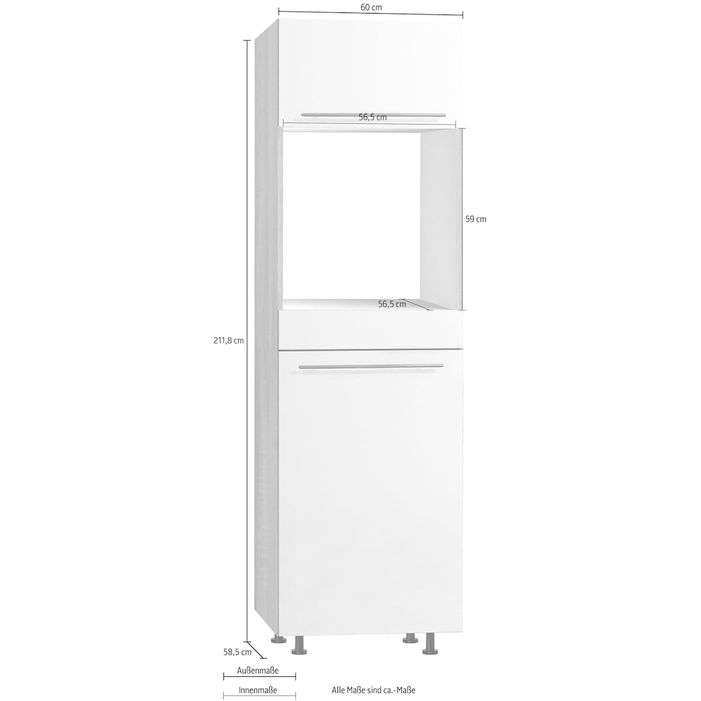 OPTIFIT Backofenumbauschrank »Bern«, 60 cm breit, 212 cm hoch, mit höhenverstellbaren Stellfüßen