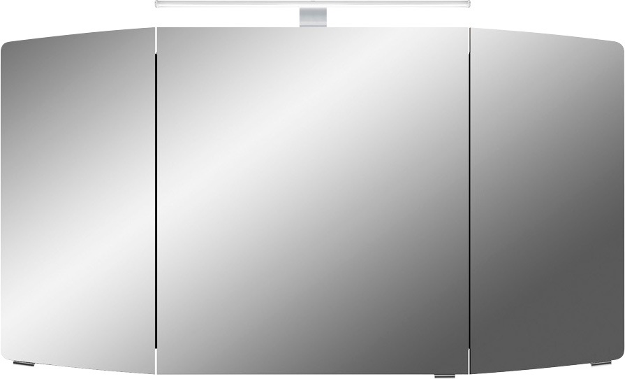 Saphir Badmöbel-Set »Cassca Sprint 3-teilig Mineralmarmor-Waschtisch mit LED-Spiegelschrank«, (4 St.), mit Midischrank, inkl. Türdämpfer, 6 Türen, 4 Türen