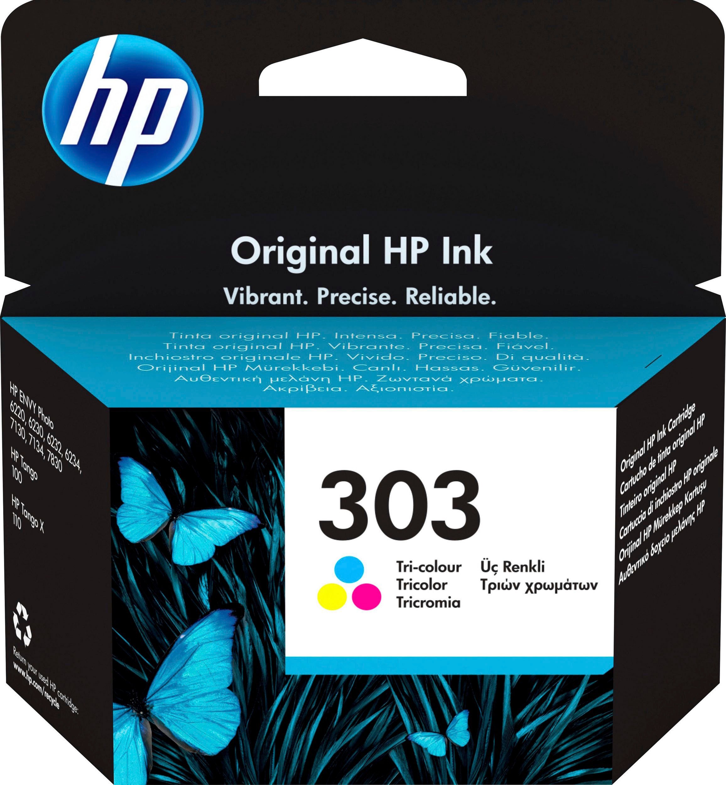 HP Tintenpatrone »303«, (1 St.), original HP Druckerpatrone, Instant Ink, cyan/magenta/yellow/schwarz