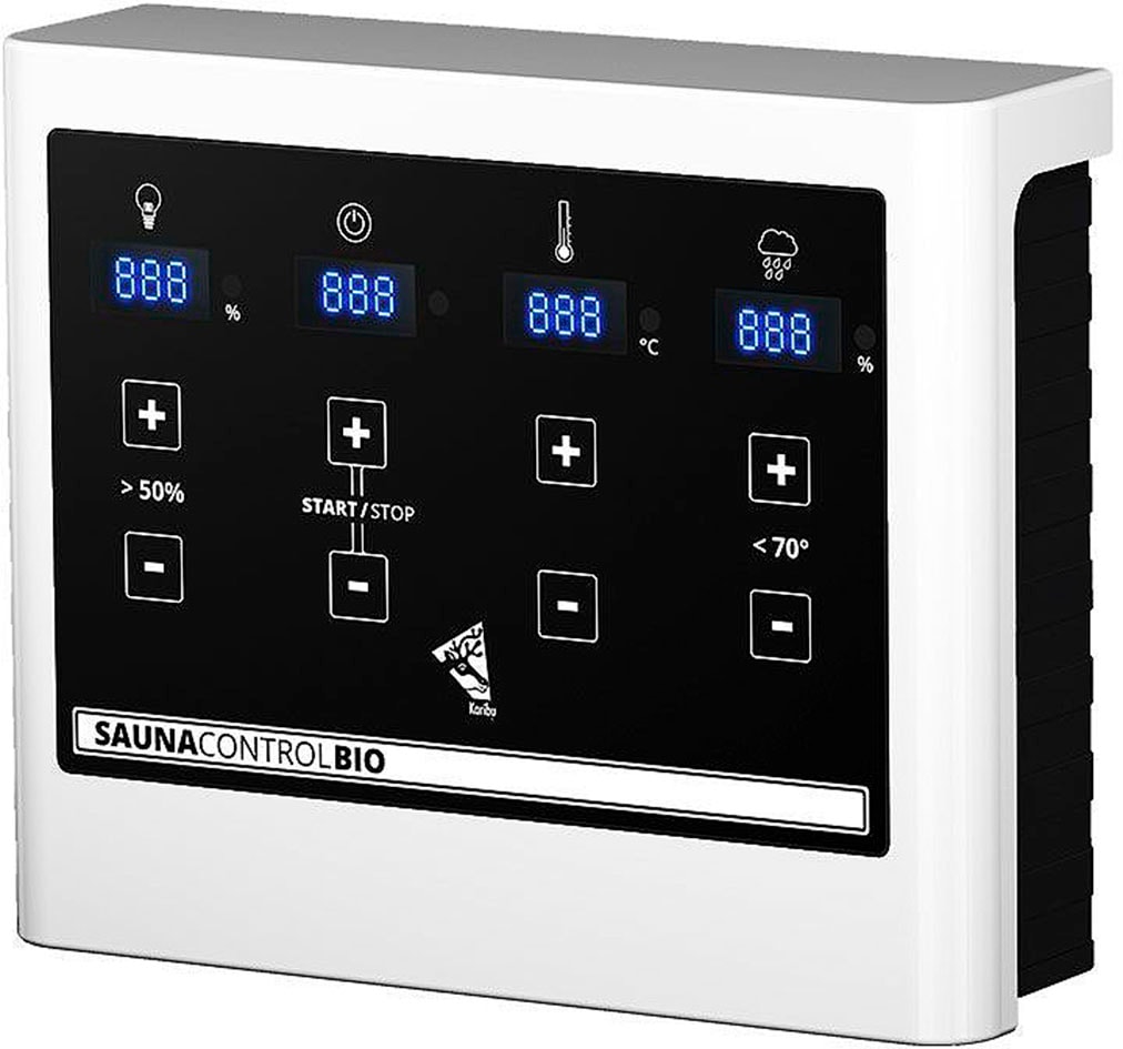Karibu Sauna »"Sonja" mit Energiespartür 2 Ofen 9 kW Bio externe Strg modern«