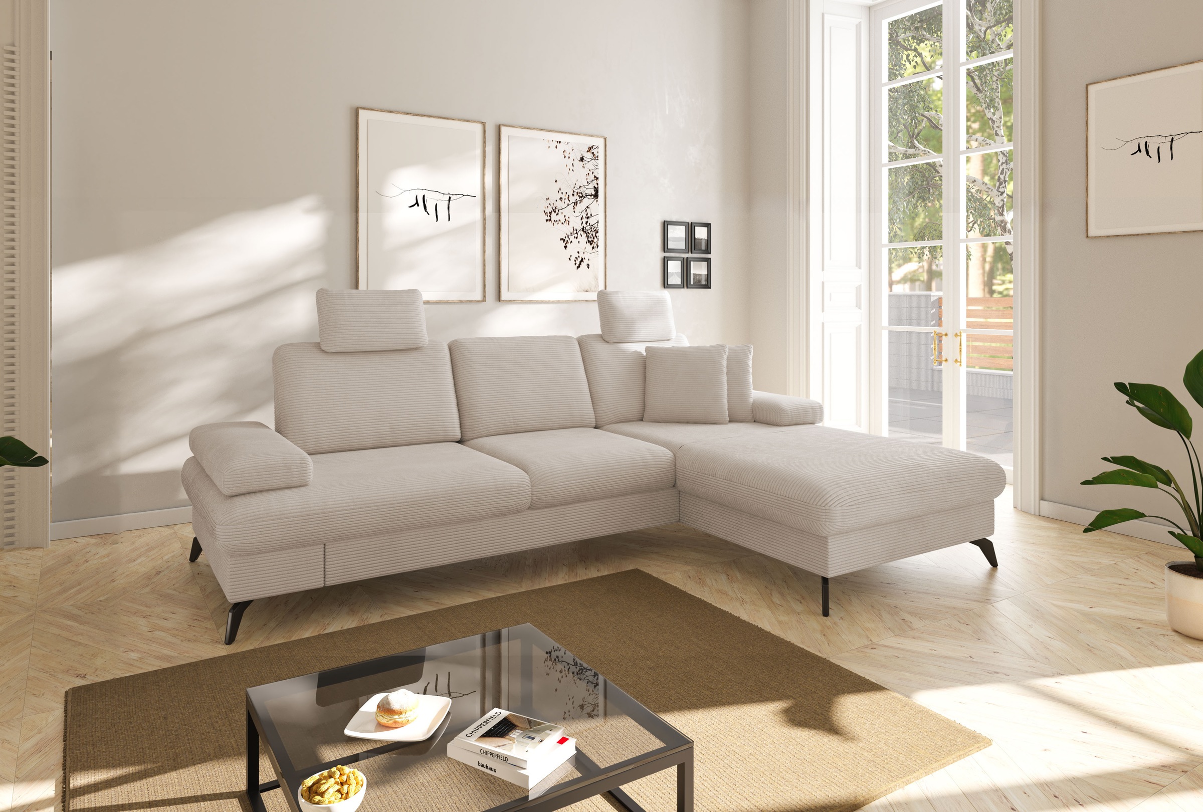 sit&more Ecksofa »Morris Jubi, L-Form«, inkl. Armteilfunktion und 1 Zierkissen, wahlweise mit Bettfunktion