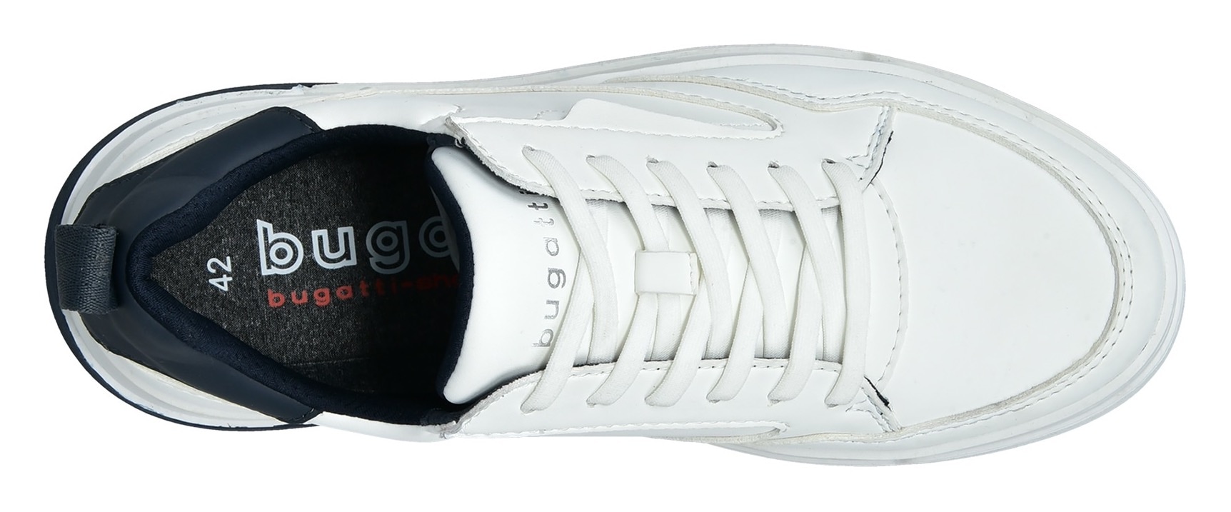 bugatti Keilsneaker, Freizeitschuh, Halbschuh, Schnürer mit Kontrastbesatz