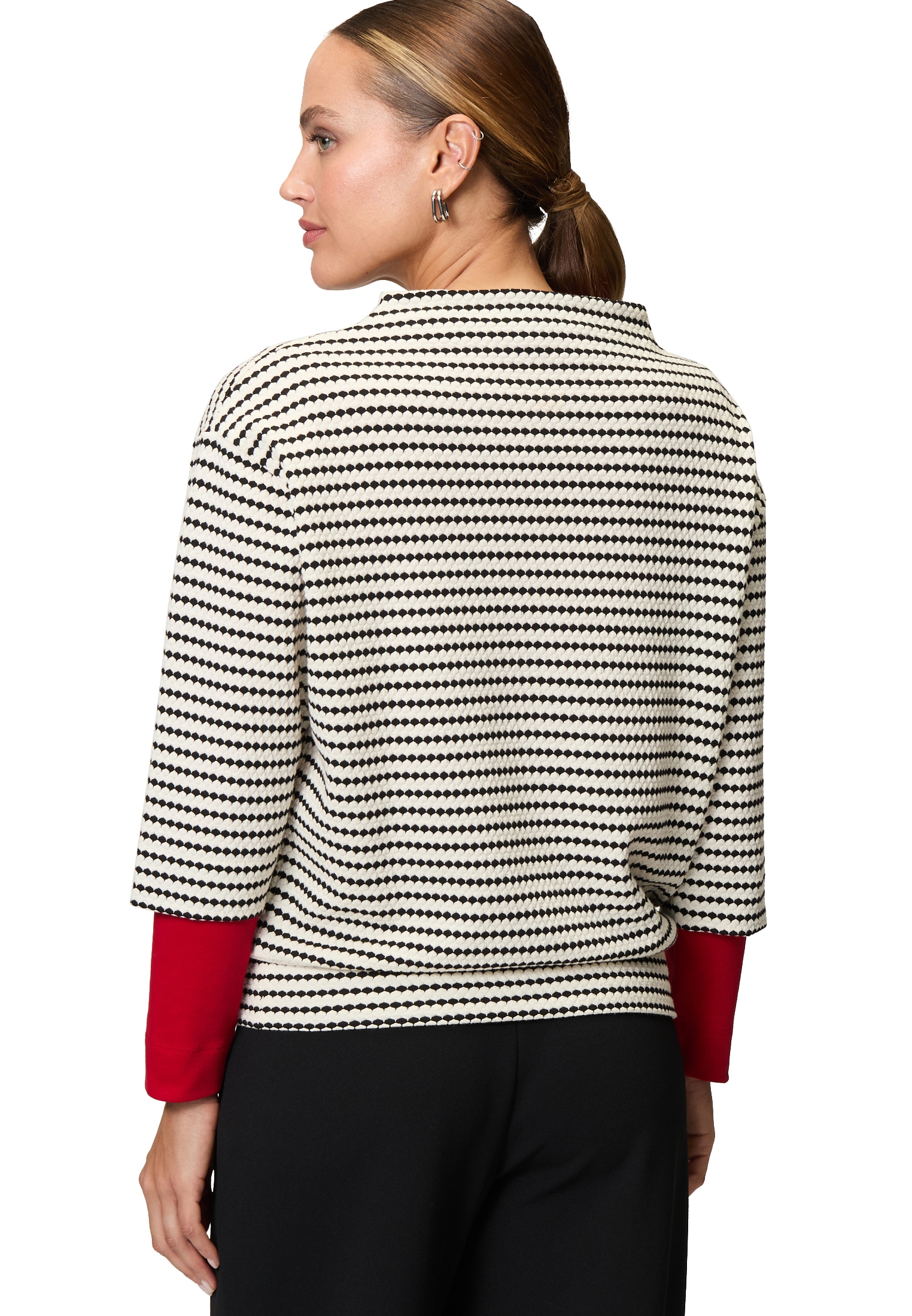 Zero Sweatshirt »zero Sweatshirt geringelt mit 3/4 Ärmel«, Plain/ohne Details