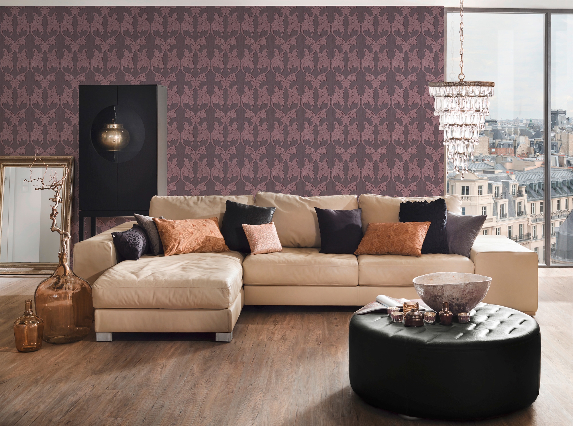 Architects Paper Textiltapete »Tessuto« Barock | floral | gemustert samtig Tapete Barock Tapeten Wohnzimmer Schlafzimmer Küche modern Flur Design