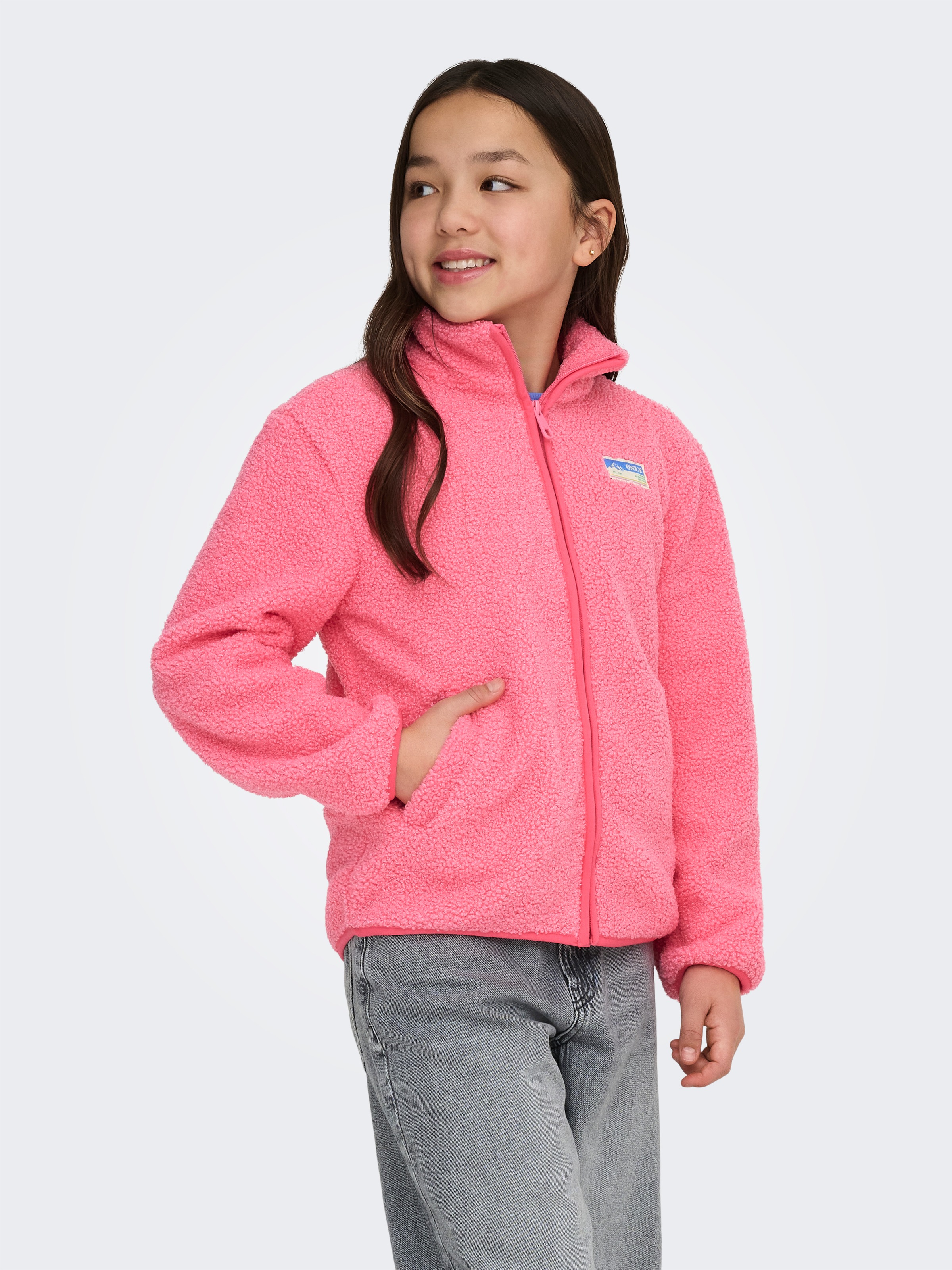 KIDS ONLY Fleecejacke "KOGEVA LIFE TEDDY JACKET CP OTW NOOS" ohne Kapuze