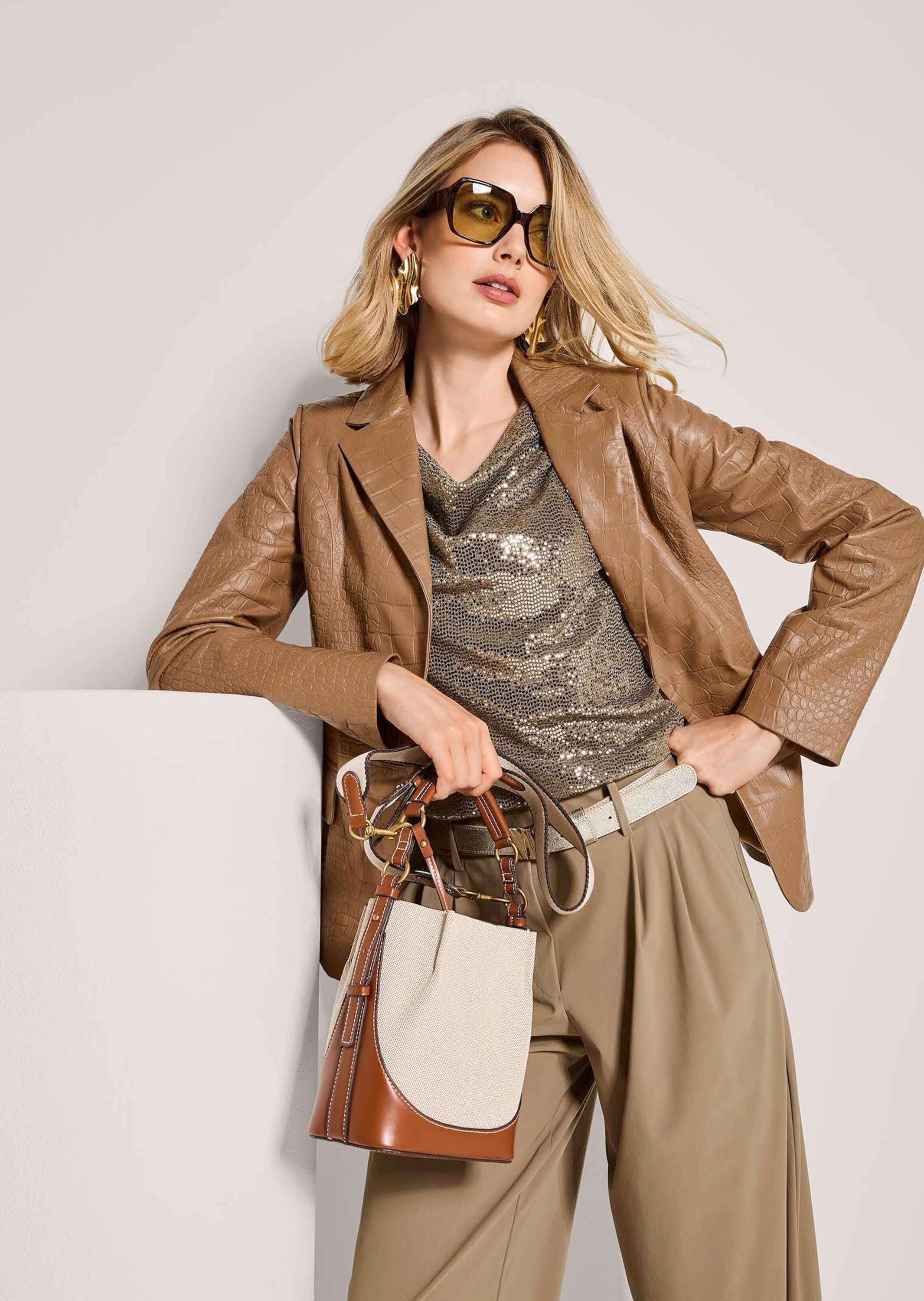 MADELEINE Jeansjacke »Lederblazer Lammnappa-Blazer mit Kroko-Prägung«