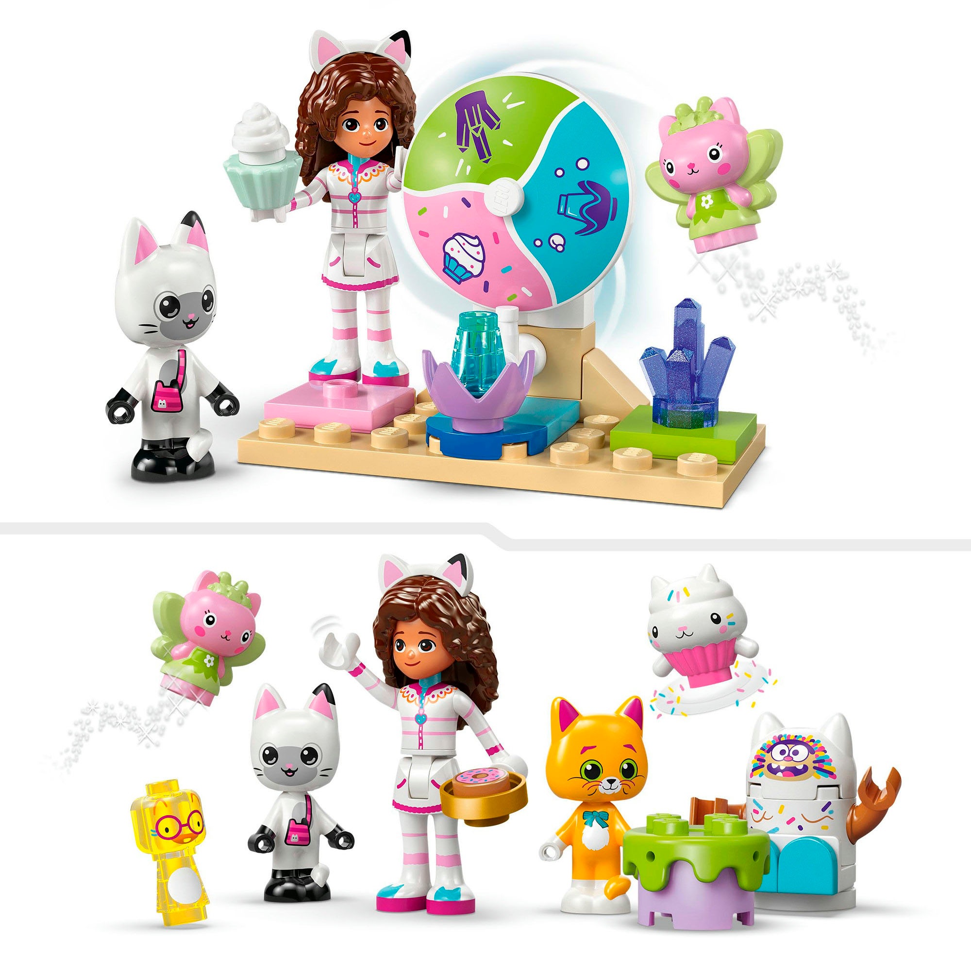 LEGO® Konstruktionsspielsteine »Zuckerguss-Gebirge und Kätzchen-Garten (11205), LEGO Gabby's Dollhouse«, (263 St.), Made in Europe