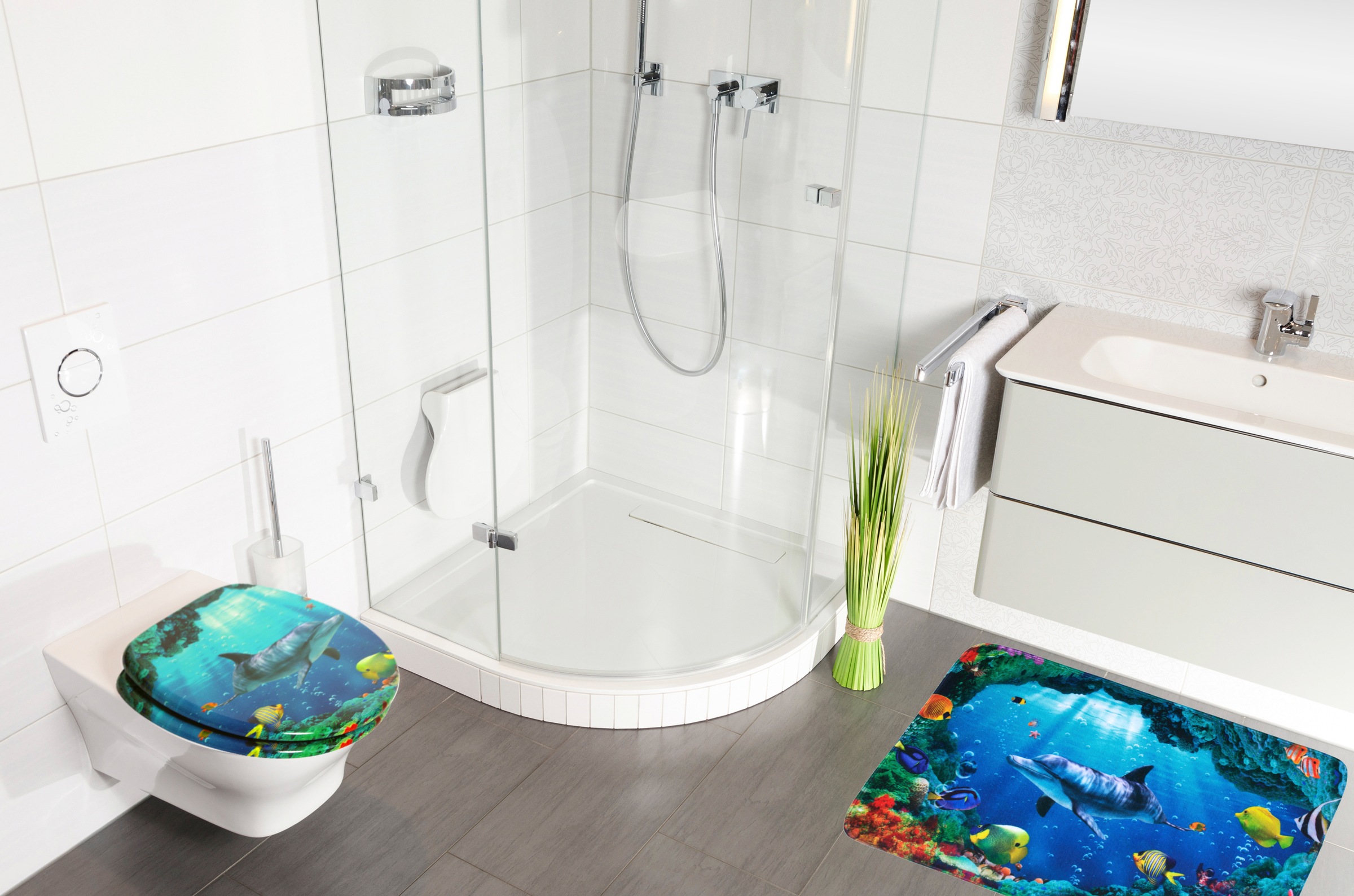 Sanilo Badaccessoire-Set "Delphin Korallen" bestehend aus WC-Sitz, Badteppi günstig online kaufen