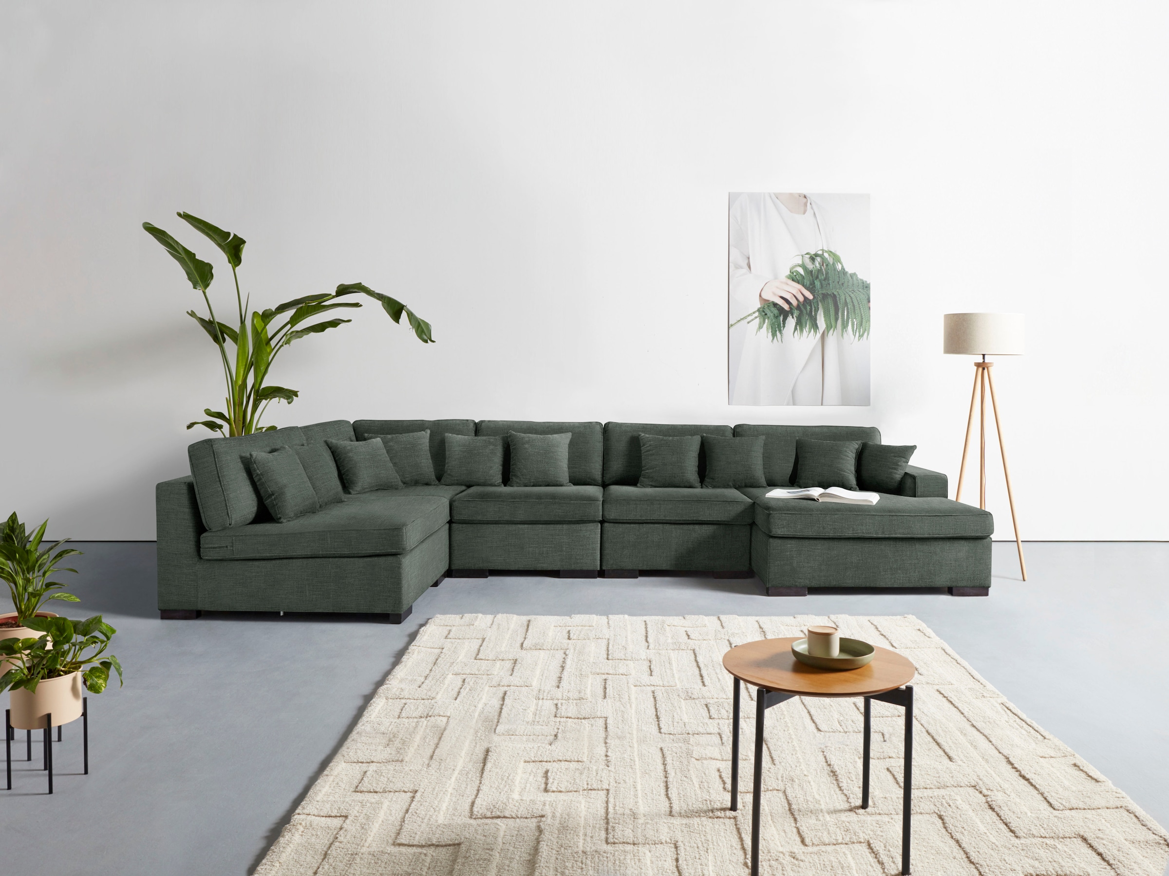 Home affaire Wohnlandschaft "Skara U-Form", Lounge-Sofa mit Federkernpolste günstig online kaufen