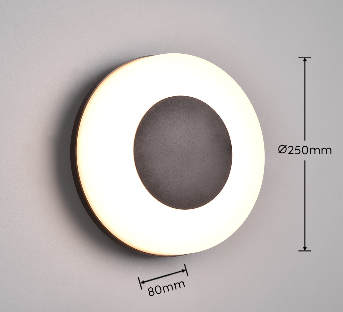 REALITY Leuchten LED Außen-Wandleuchte »MORENA, runde LED Wandlampe Deckenlampe Hauswand Fassade Garten IP54«, 1 flammig, Leuchtmittel LED-Board | LED fest integriert, Lichtfarbe einstellbar warmweiß bis kaltweiß 2300/3000/4000K 1500Lumen