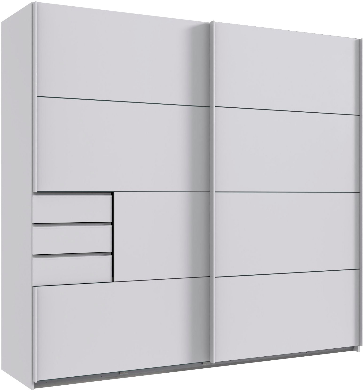 Wimex Schwebetürenschrank "Saigon, mit kompletter Innenausstattung, Made in Germany" Kleiderschrank 2-türig, 225cm breit, mit 3 praktischen Außenschubladen