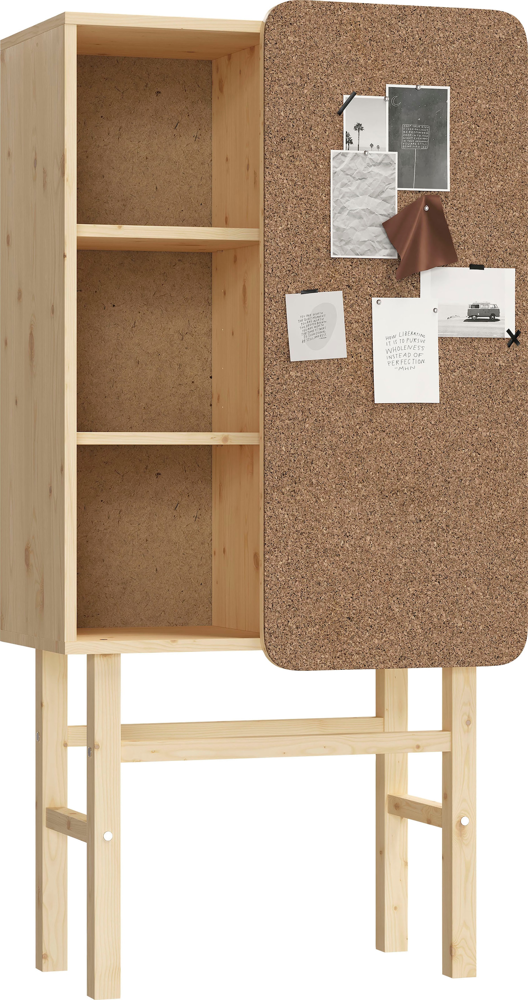 Karup Design Hochkommode »Slide«, Aus massiven Kiefernholz und Kork Pinwand