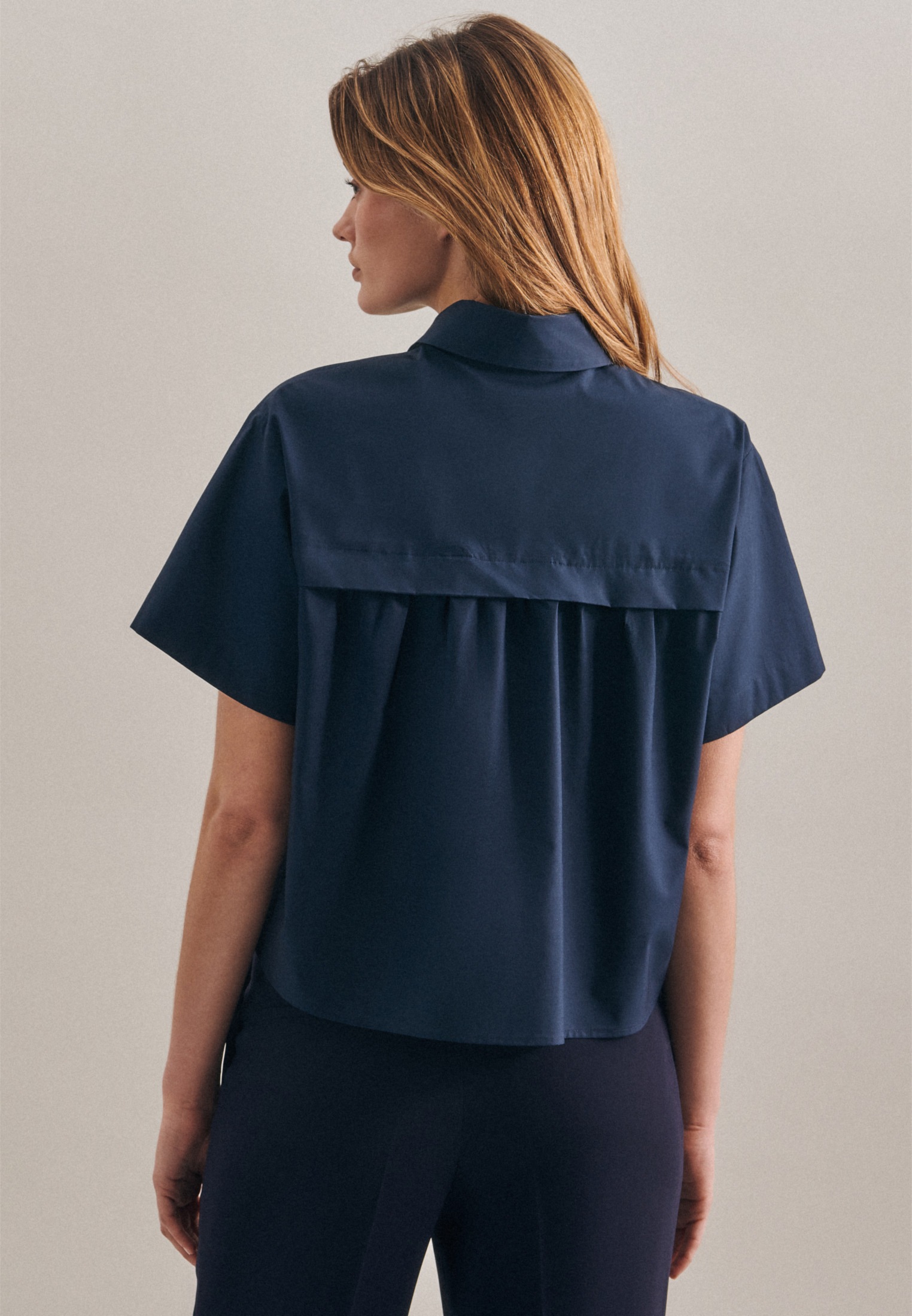 seidensticker Hemdbluse »Schwarze Rose«, Kurzarm Kragen Uni