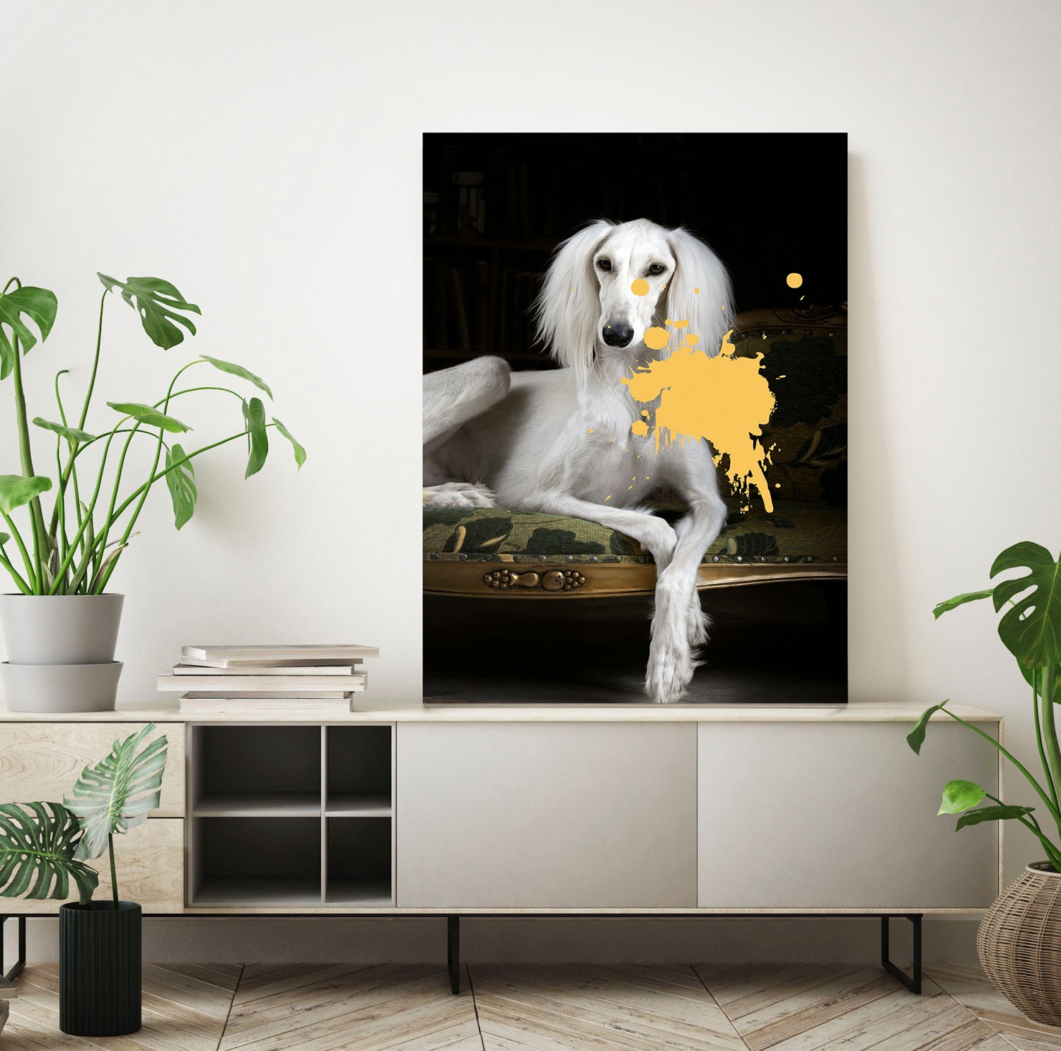 queence Acrylglasbild "Hund mit Farbklecks" Formen  Gemälde  Haustiere  His günstig online kaufen