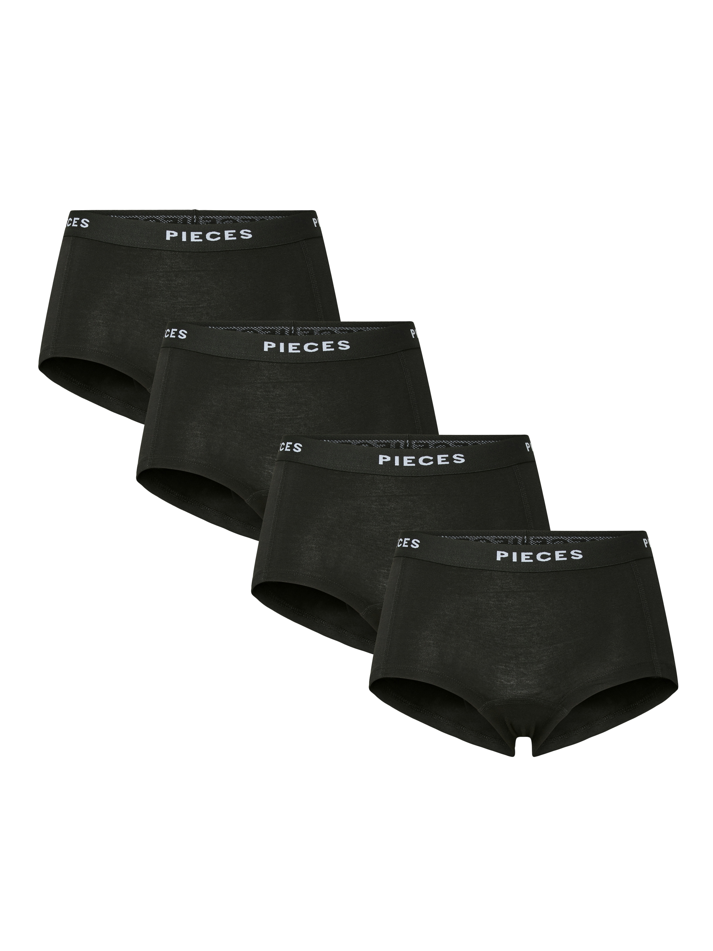 pieces Hipster »PCLOGO LADY 4 PACK SOLID NOOS BC« Packung, 4er-Pack, 4 Stk. Baumwollmischung