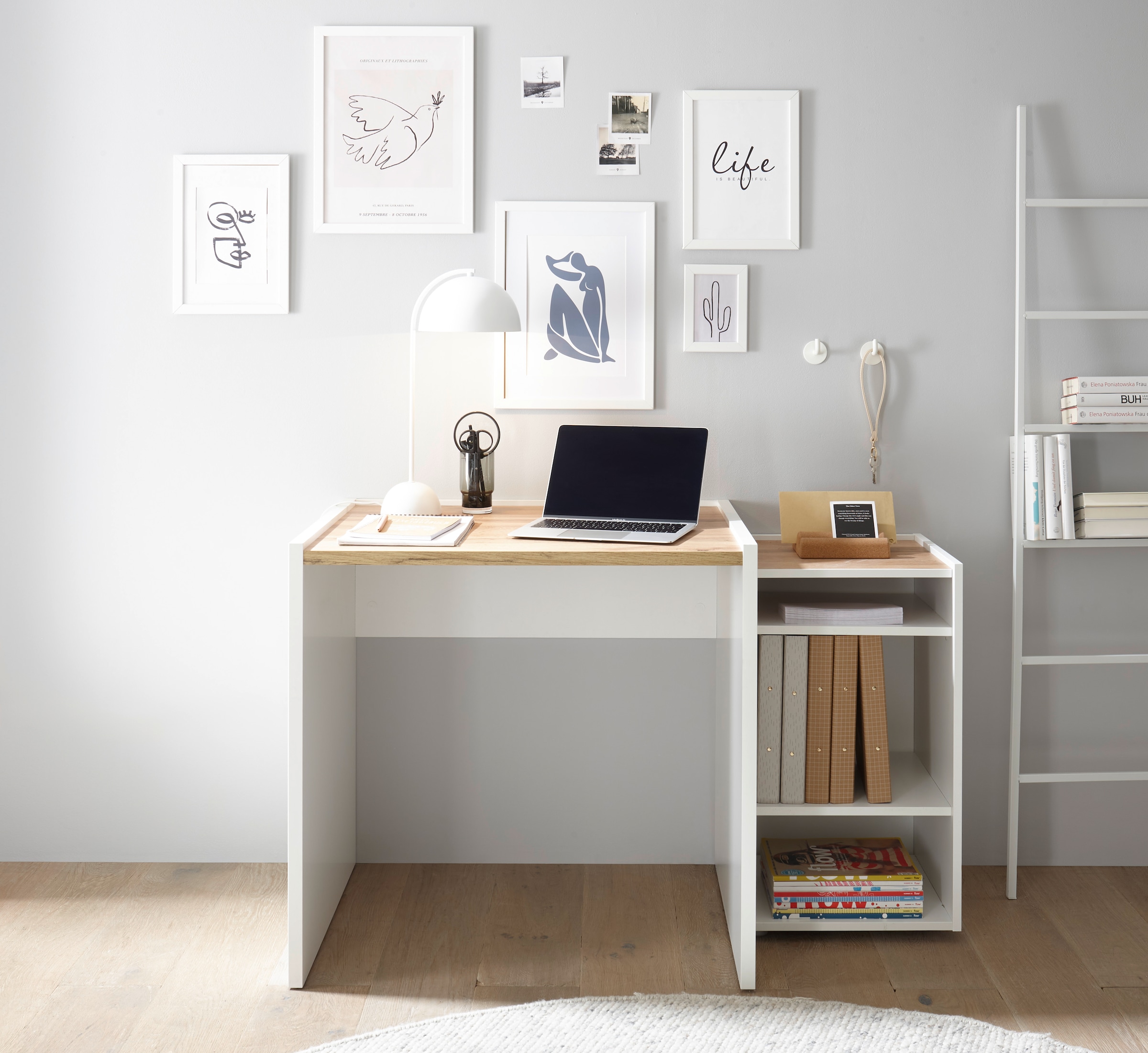 INOSIGN Büromöbel-Set »CITY/GiRON, modernes Design, Homeoff., Büro in zwei Farben/Wotan Eiche«, (Set, 2 tlg.), enthält Schreibtischunterschrank, Schreibtisch, wohnliches Home Office