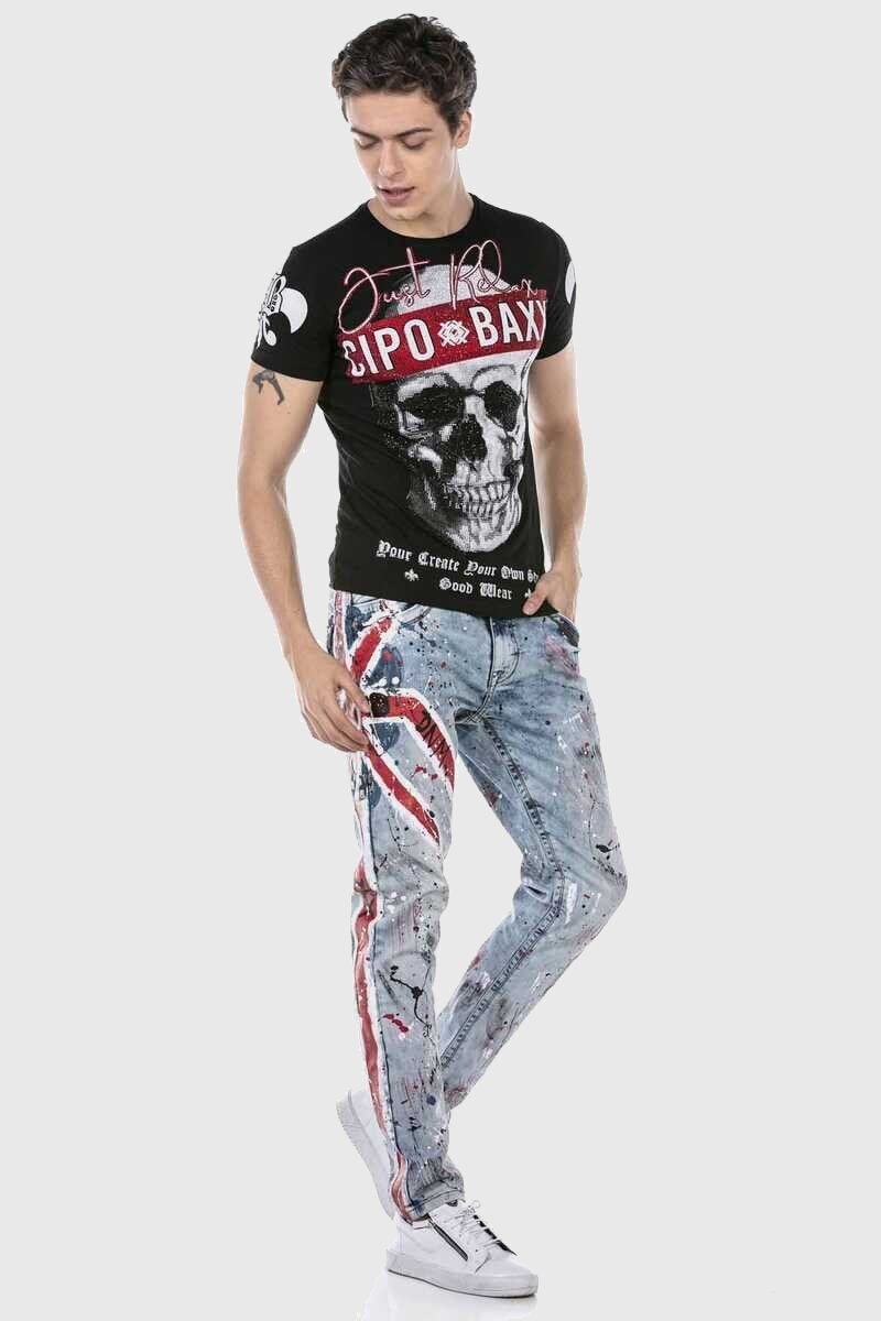 Cipo & Baxx 5-Pocket-Jeans »Jeans«, mit coolem Print