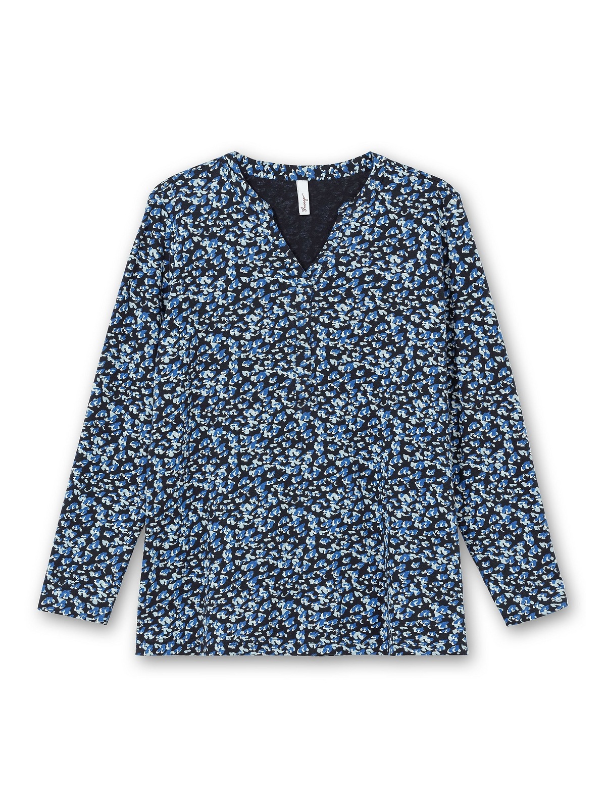 Sheego Rundhalsshirt »Große Größen«, mit V-Schlitz und floralem Minimalprint