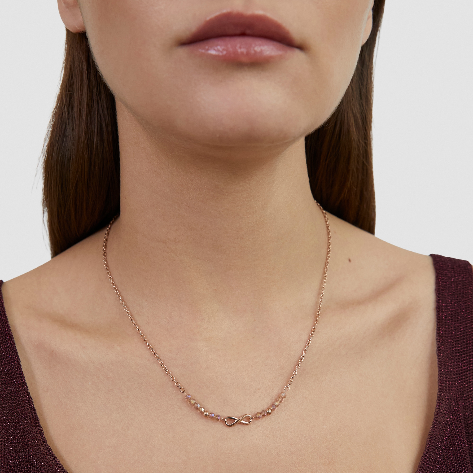 s.Oliver Kette mit Anhänger »Infinity Beads, Unendlichkeitsschleife« mit Kristallstein (synth.)