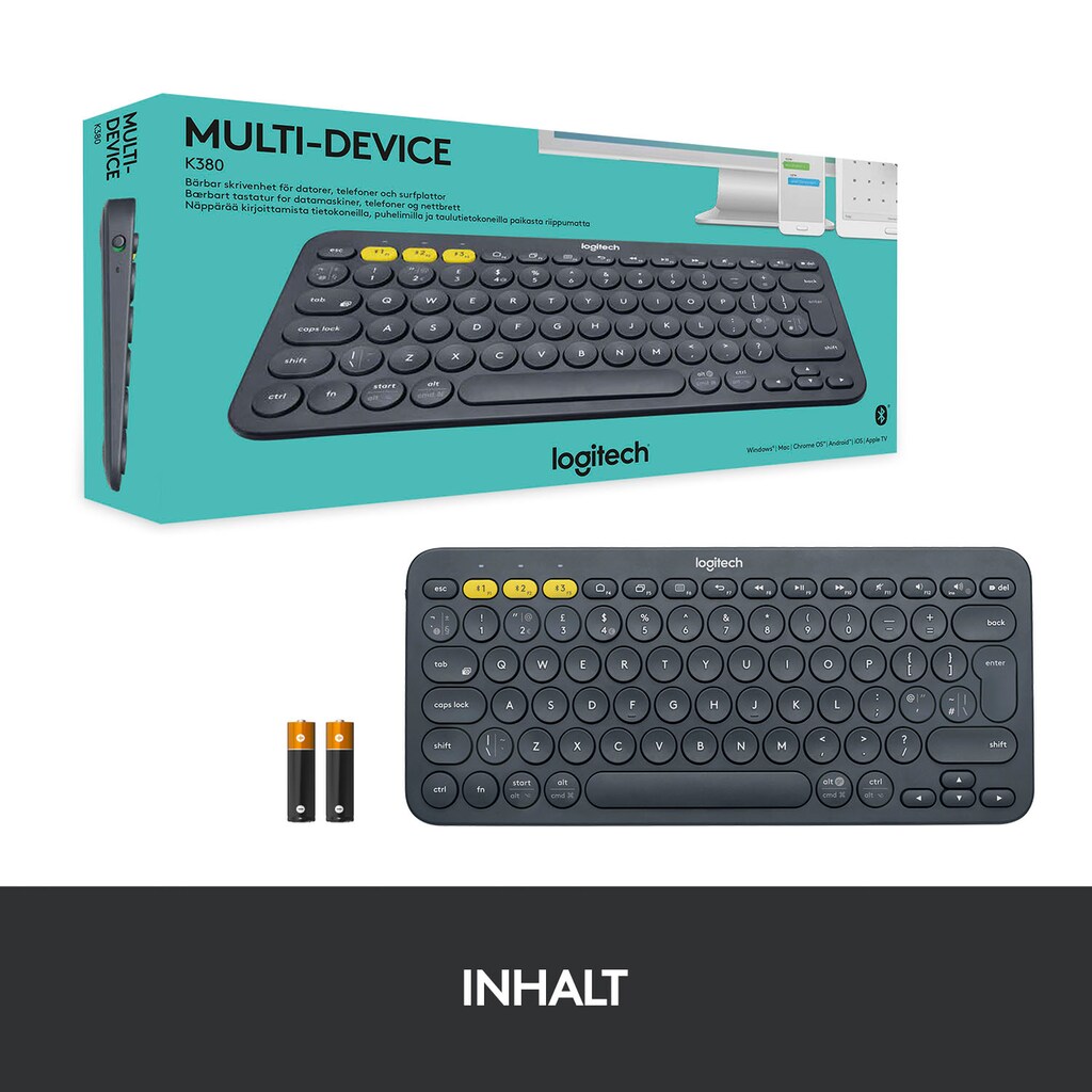 Logitech Wireless-Tastatur »K380 MULTI-DEVICE«, (Fn-Tasten)