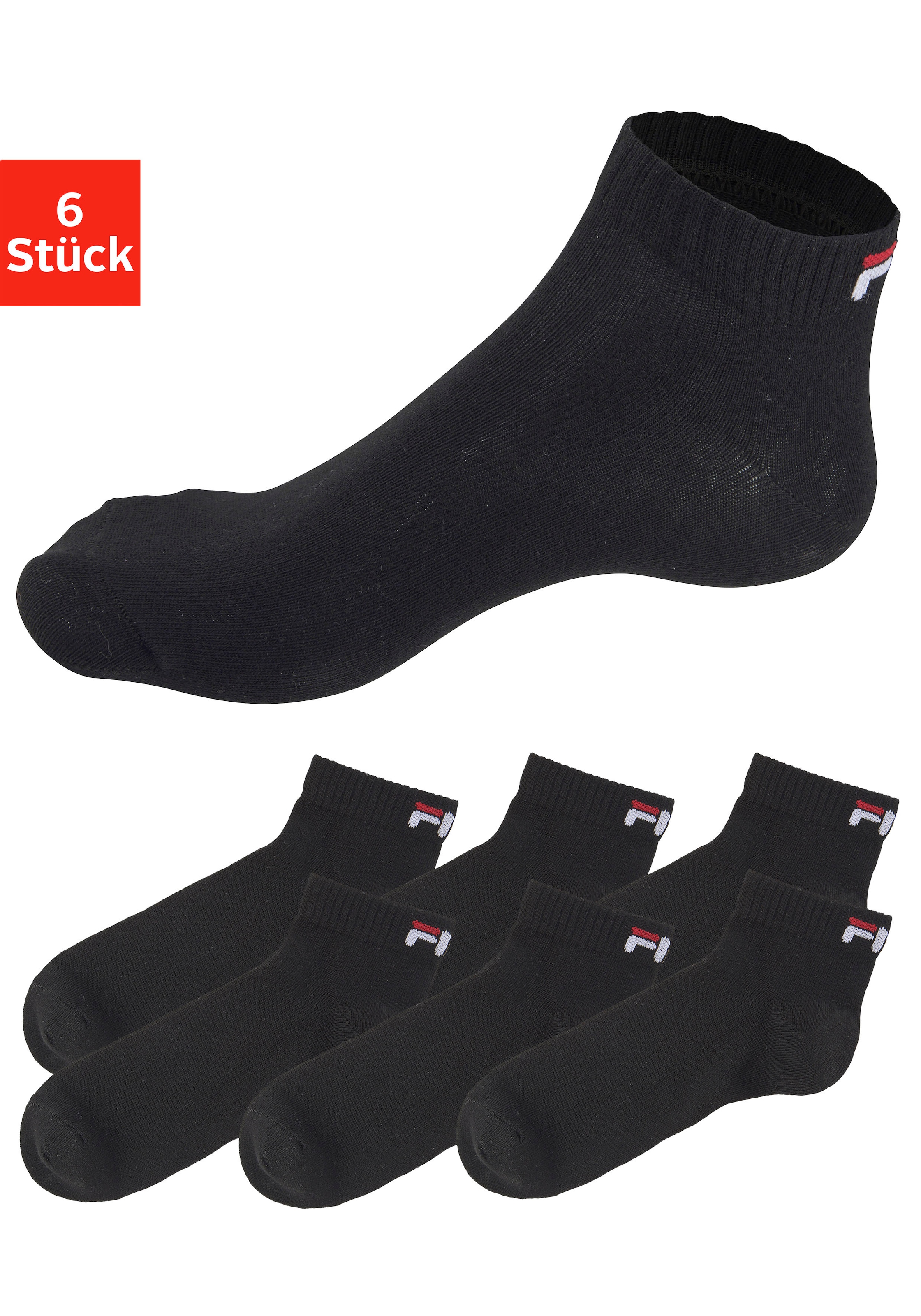 Fila Kurzsocken, (6 | Paar), mit kaufen eingestricktem BAUR Logo