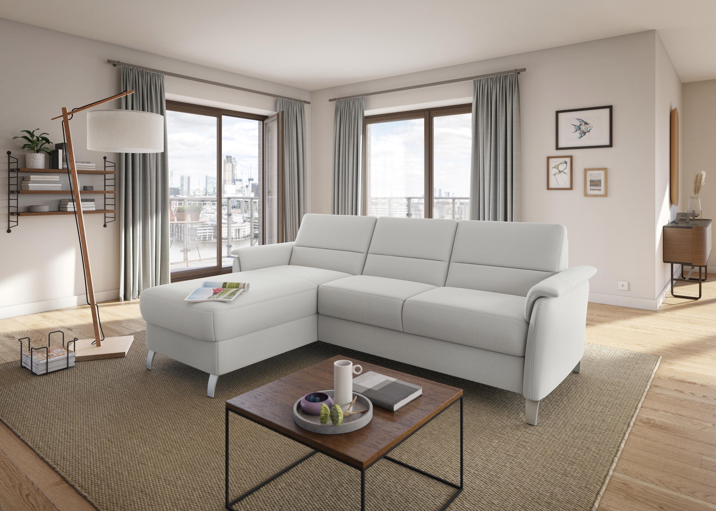 Thumbnail - sit&more "Palmera L-Form, B: 244 cm" optional Bettfunktion & Bettkasten, Federkern