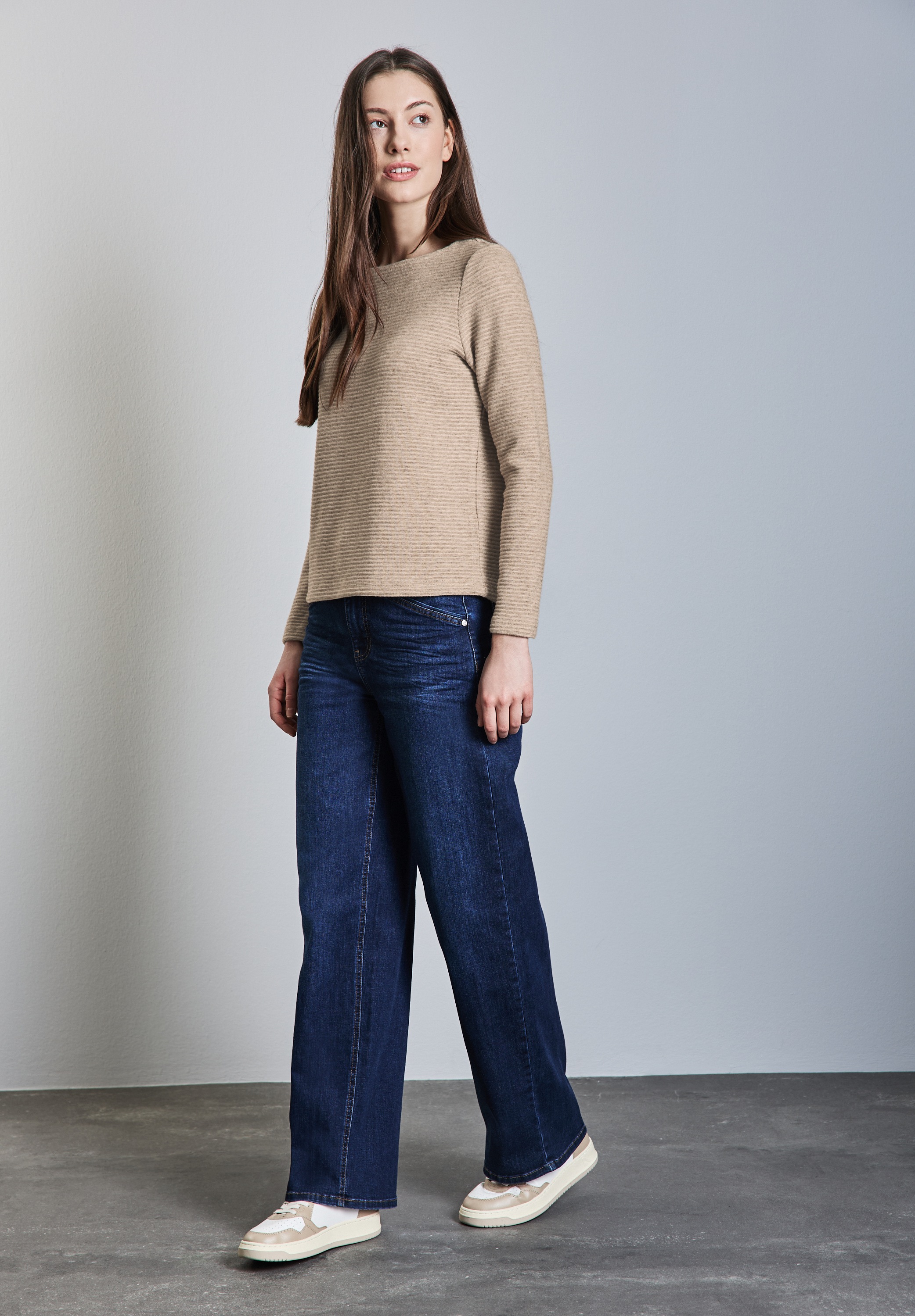 STREET ONE Langarmshirt, mit U-Boot-Ausschnitt