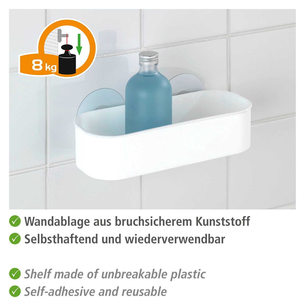 WENKO Badregal »Static-Loc® Osimo«, Befestigen ohne Bohren