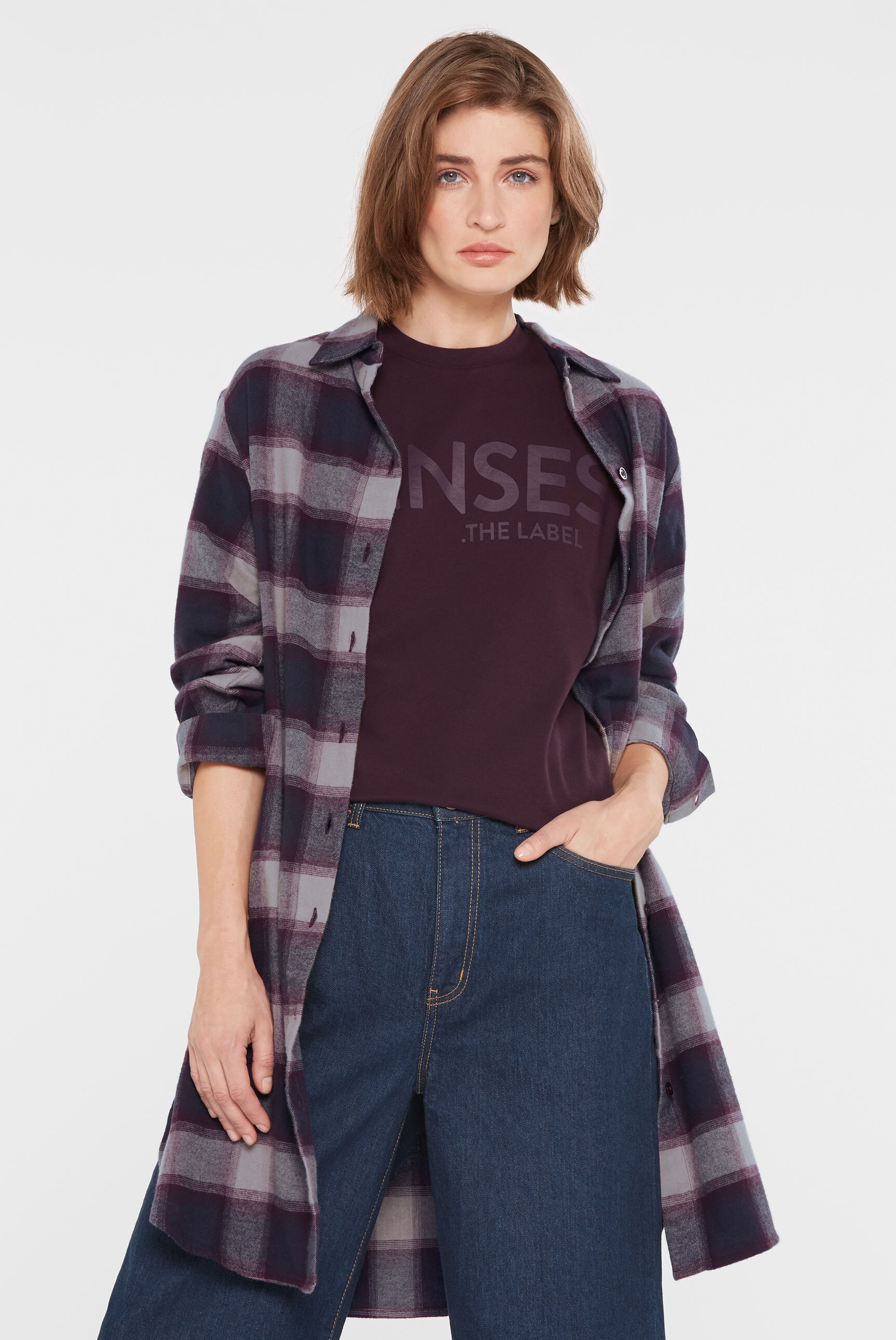 SENSES.THE LABEL Karokleid Ohne Taschen aus Baumwolle günstig online kaufen