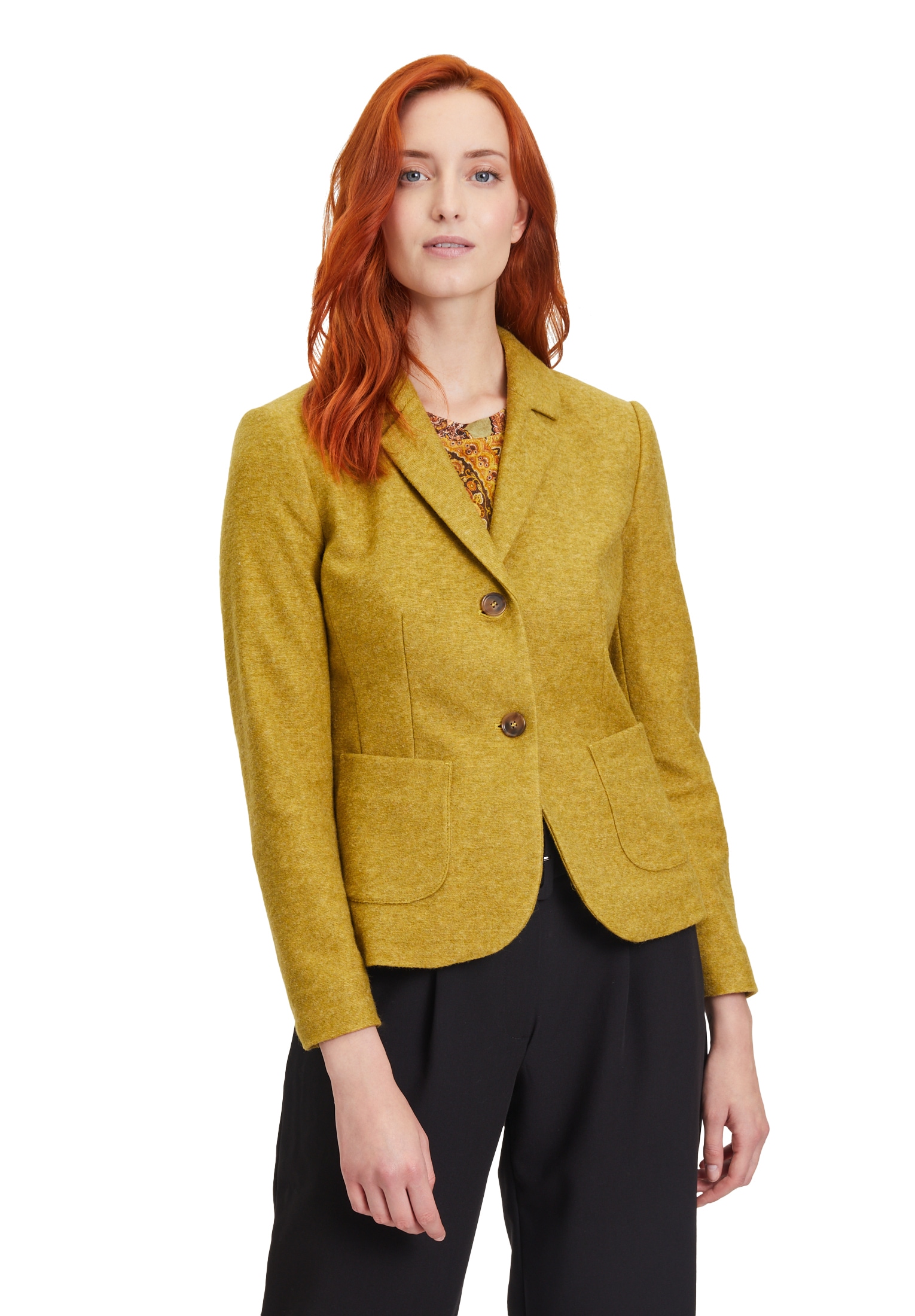 Betty Barclay Kurzblazer "Betty Barclay Wollblazer mit aufgesetzten Taschen", Material