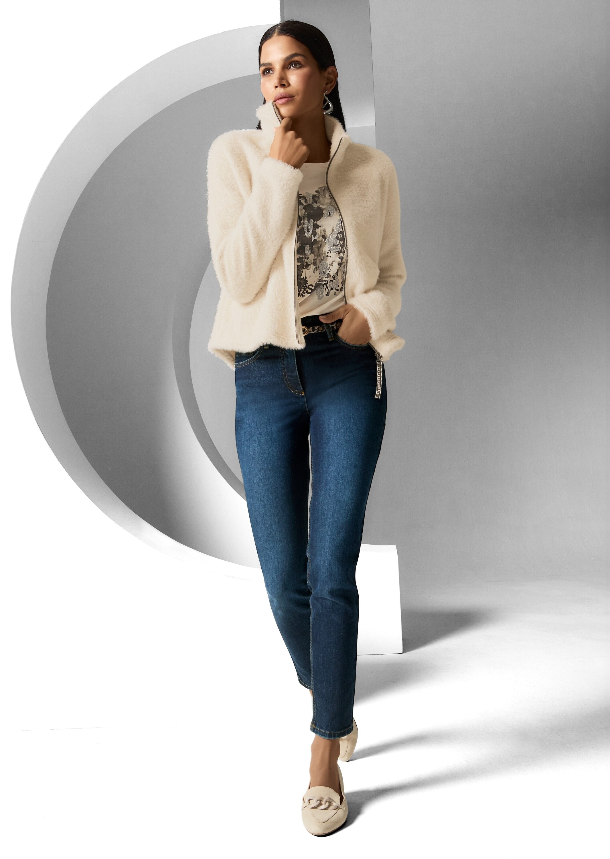 MADELEINE Regular-fit-Jeans »Jeans Lange Slim Fit Stretch-Jeans«